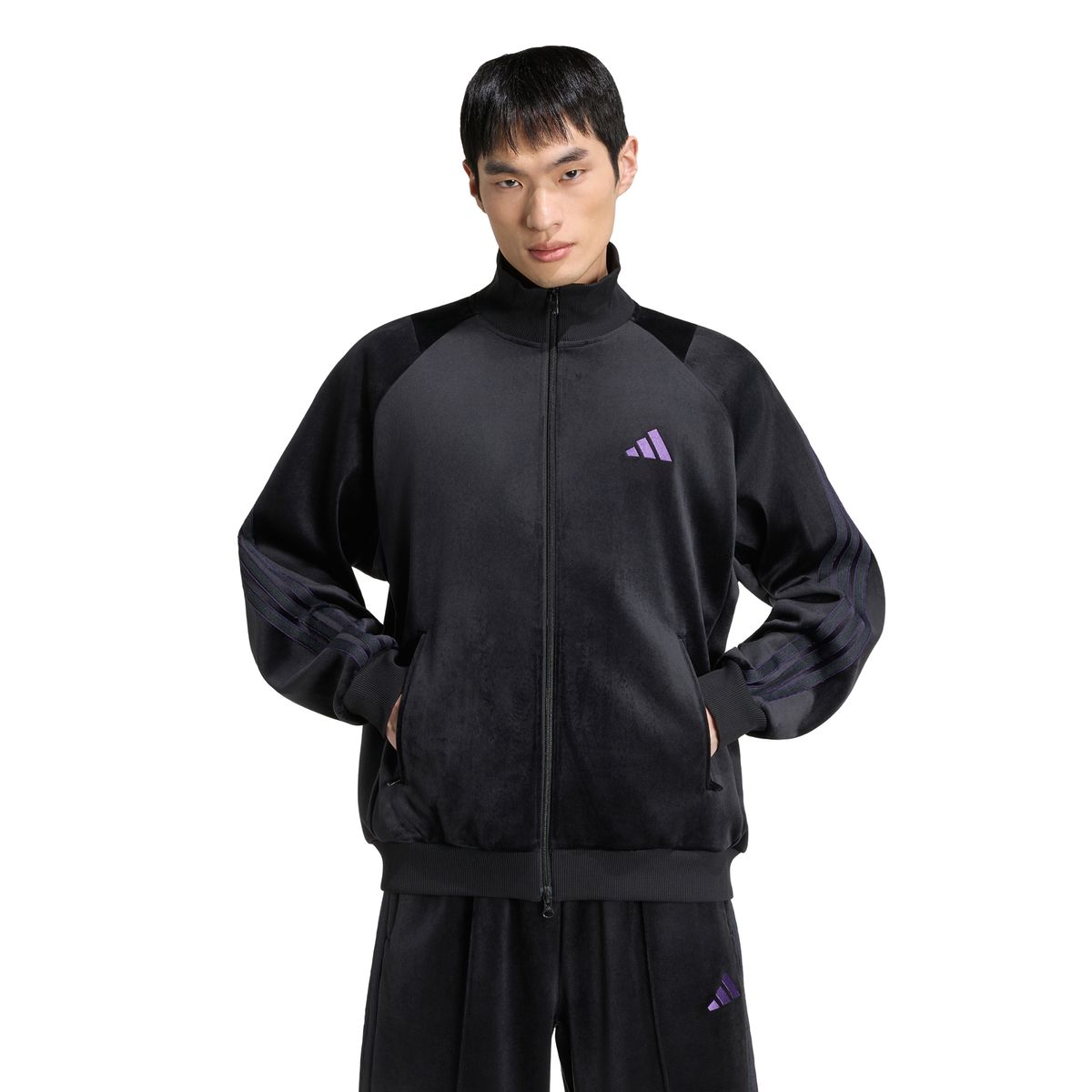 아디다스(ADIDAS) 스타디움 루즈 핏 벨루어 트랙 탑 KV5925