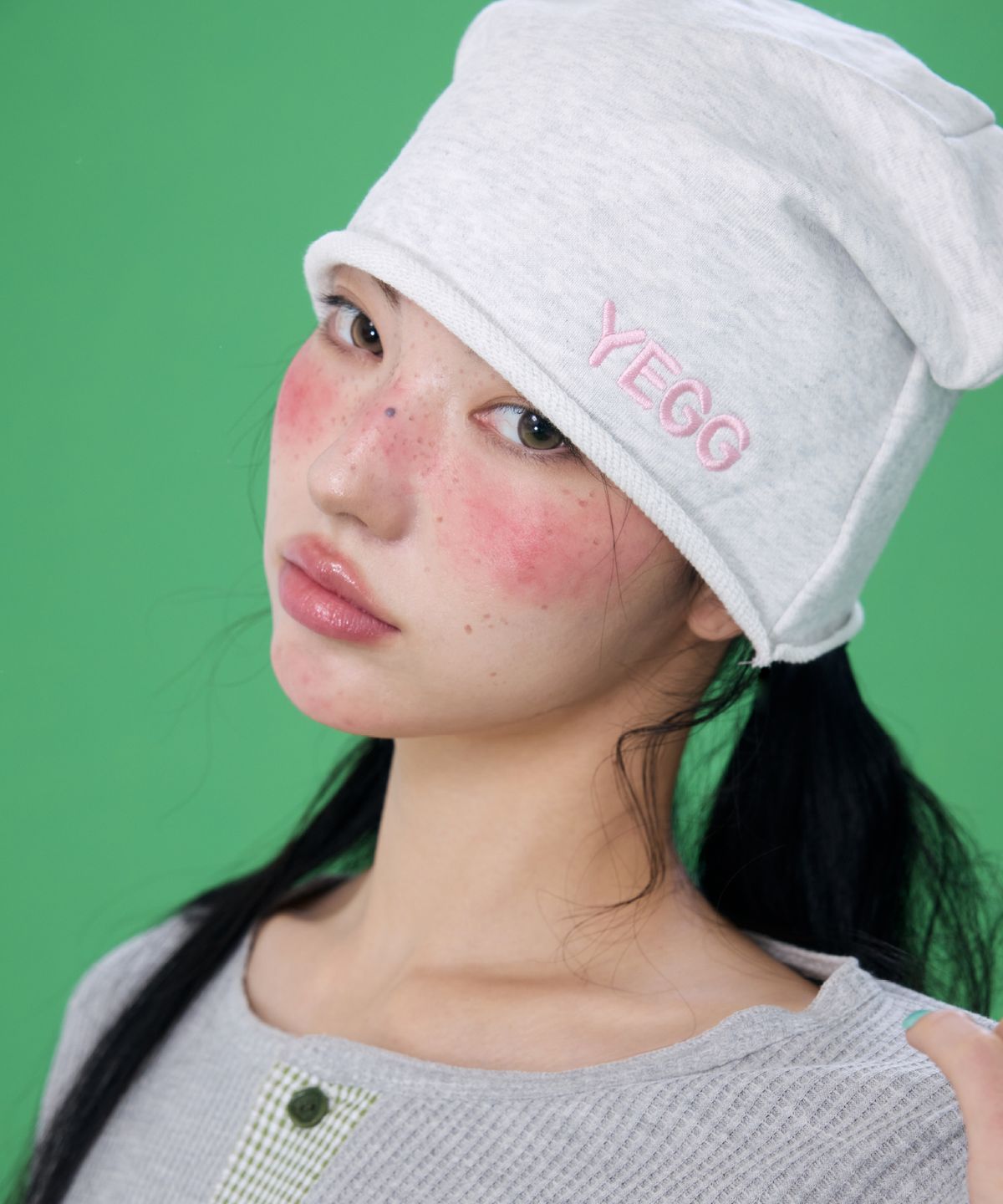 예그(YEGG) Bear Beanie White Melange