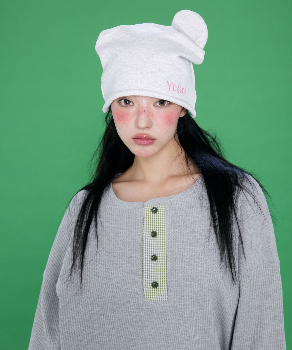 예그(YEGG) Bear Beanie White Melange