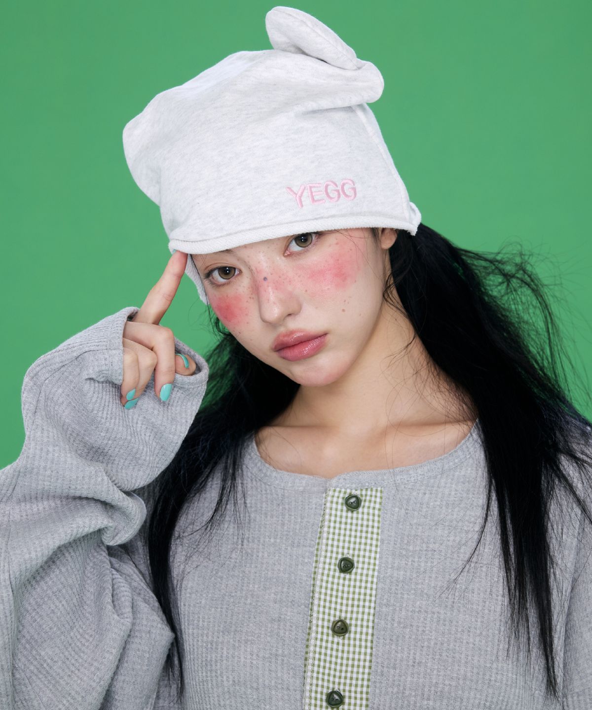 예그(YEGG) Bear Beanie White Melange