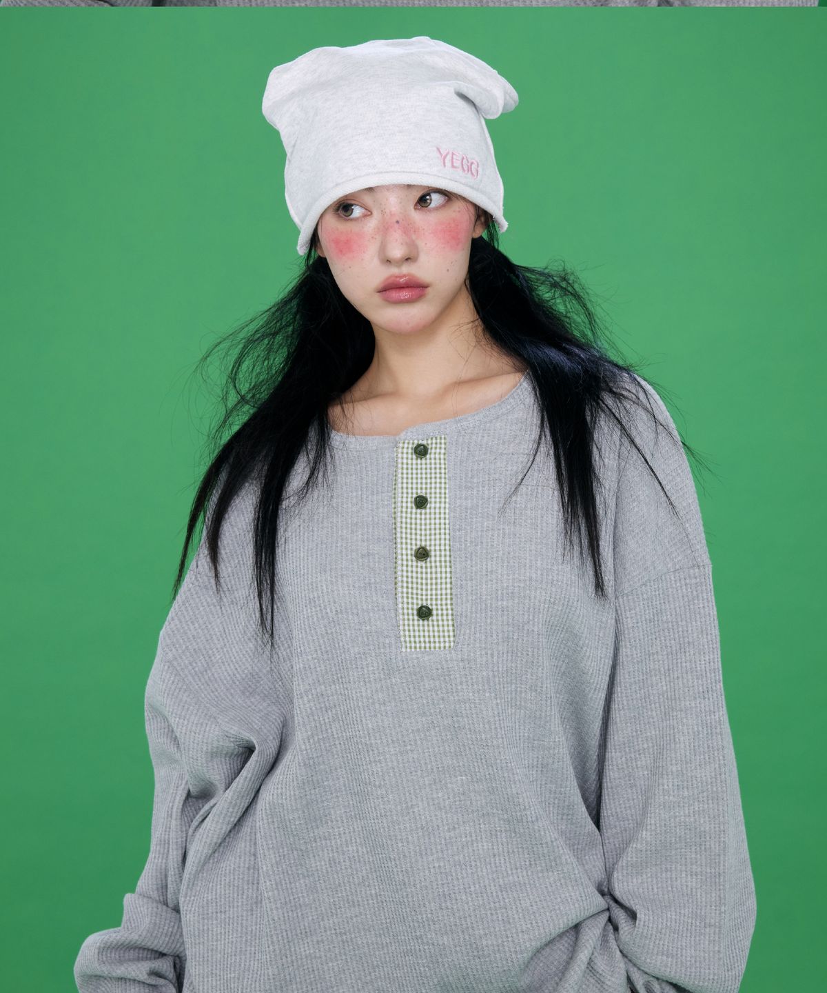 예그(YEGG) Bear Beanie White Melange