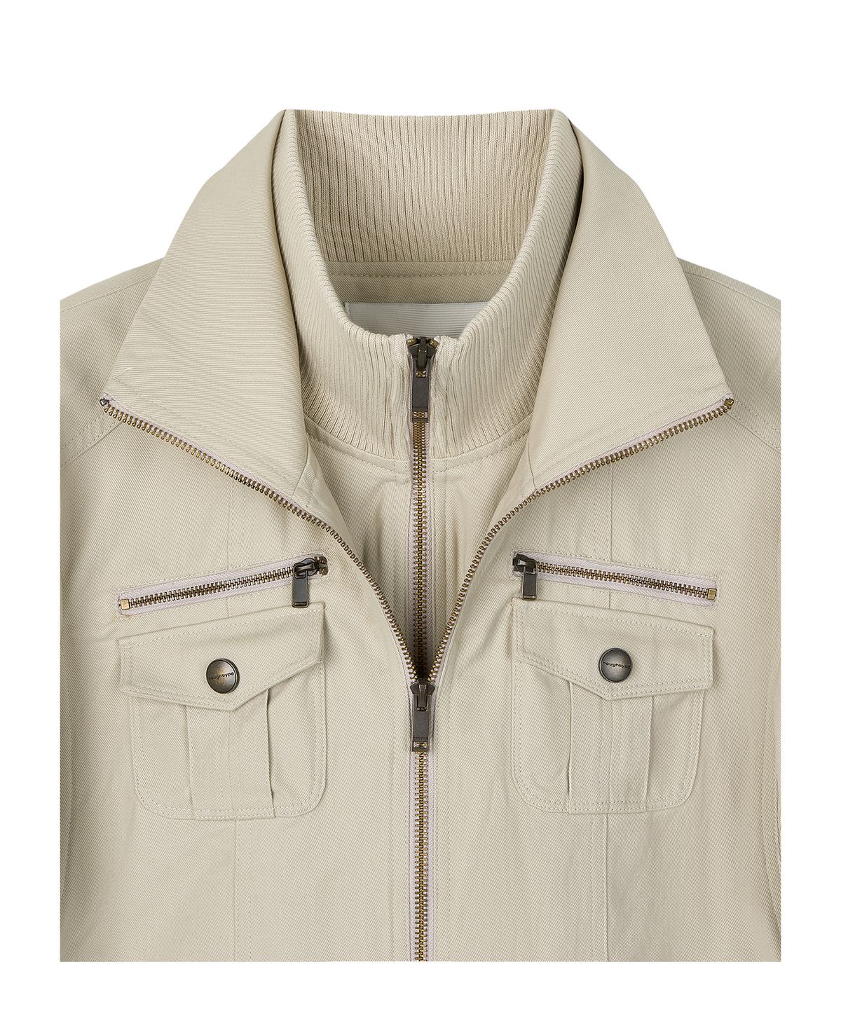 로타입(ROUGHTYPE) 2-way Utility Zip-up Jacket - Light beige