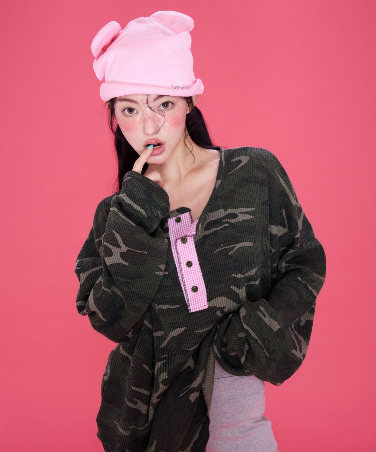 예그(YEGG) Bear Beanie Pink