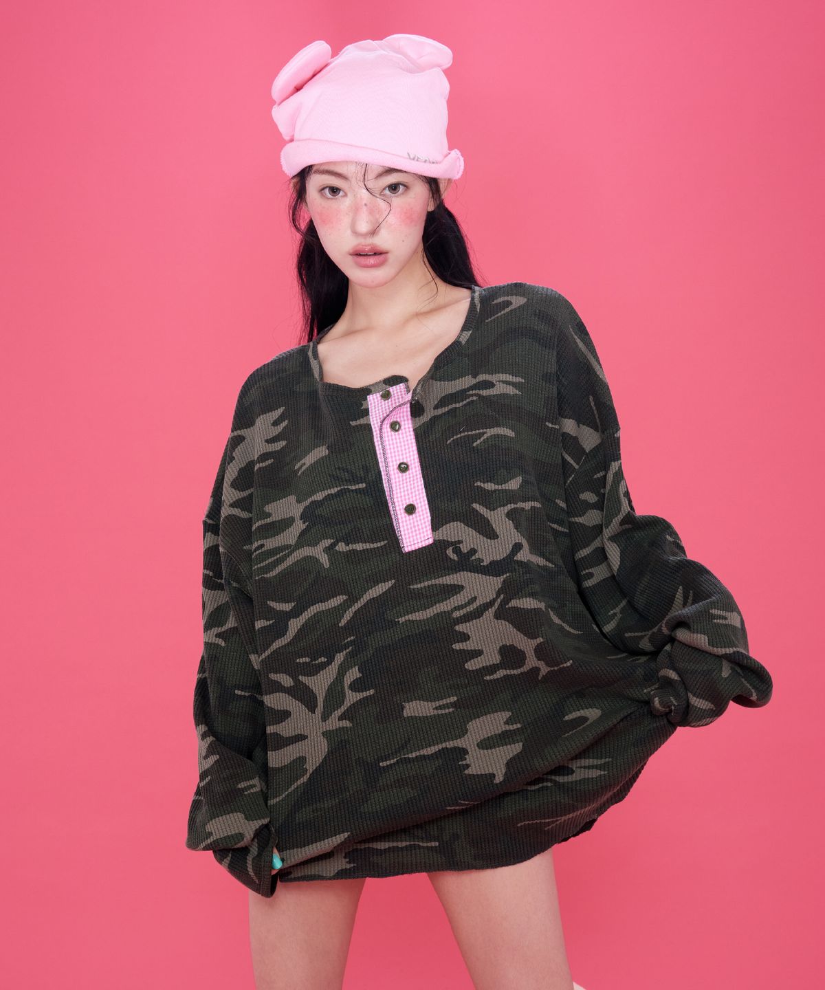 예그(YEGG) Bear Beanie Pink