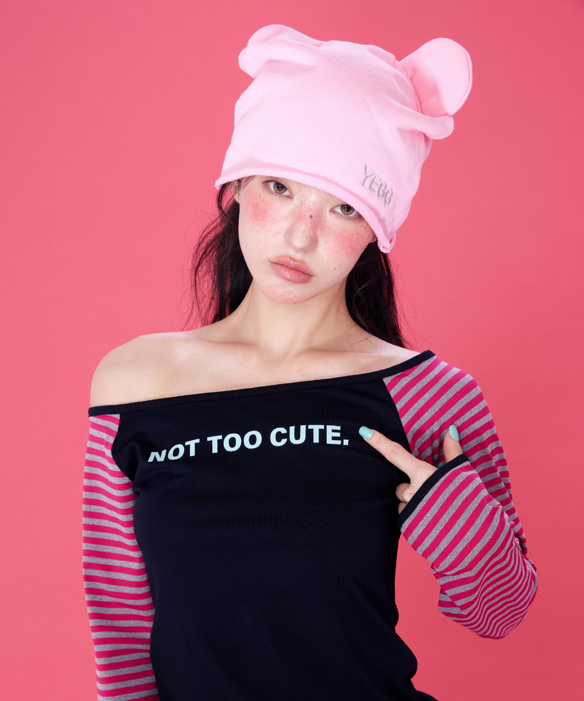 예그(YEGG) Bear Beanie Pink