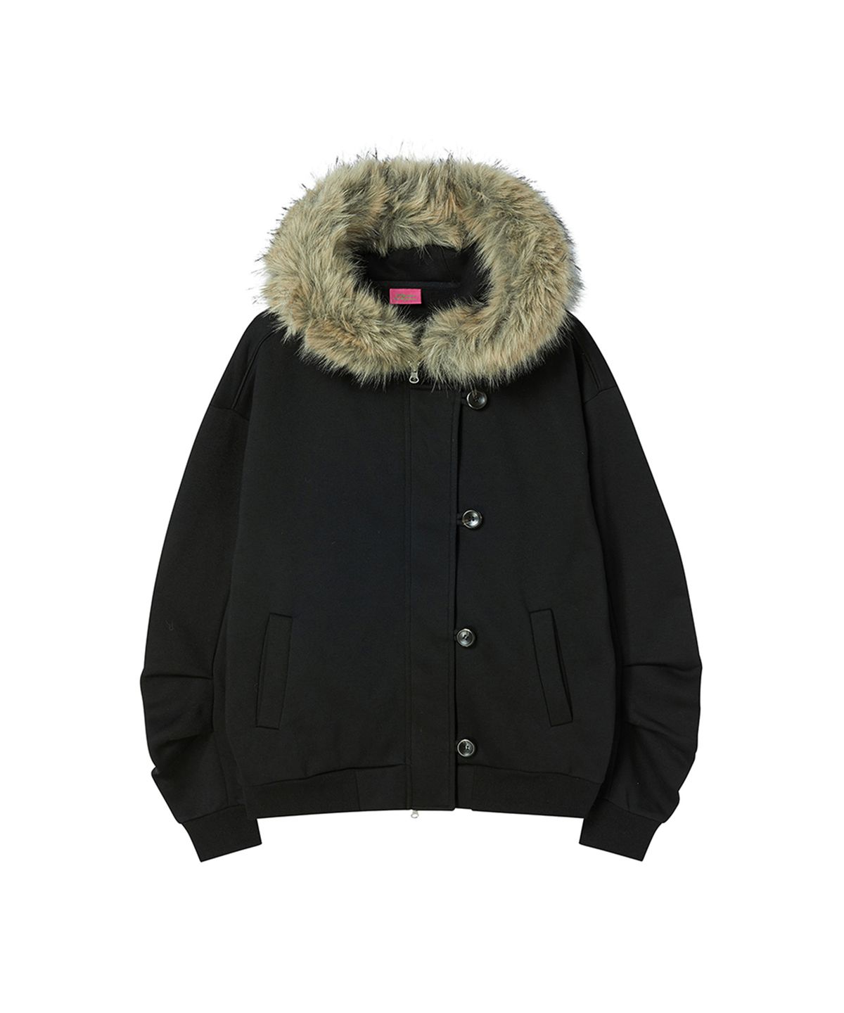 엔와이엑스엑스(NYXX) FLIGHT FUR HOOD ZIP-UP BLACK