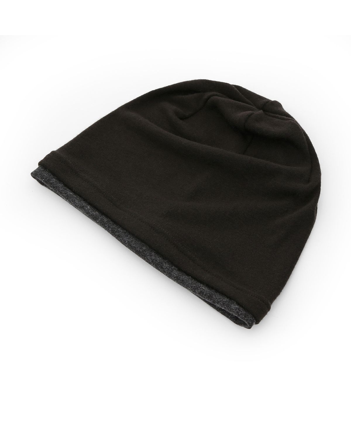 언더컨트롤(UNDERCONTROL) 겨울 롤업 이중 레이어드 슬러브 롱비니 남녀공용 모자 DOUBLE KNIT HAT / AG WOOL / FADED BLACK