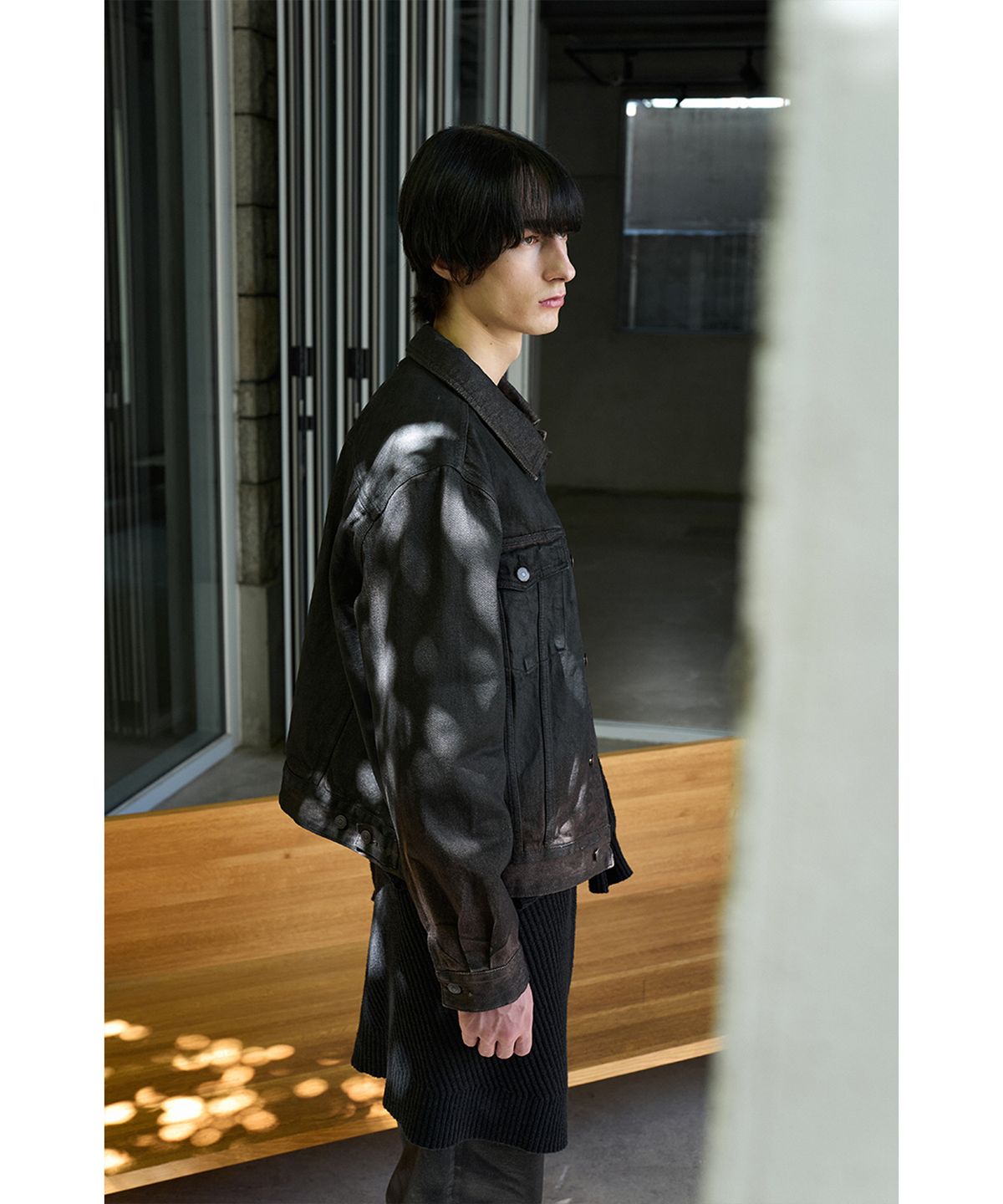 유체 프레타 포르테(YOUCHE PRET A PORTER) SI HAND COATED TRUCKER JACKET Burnt Black