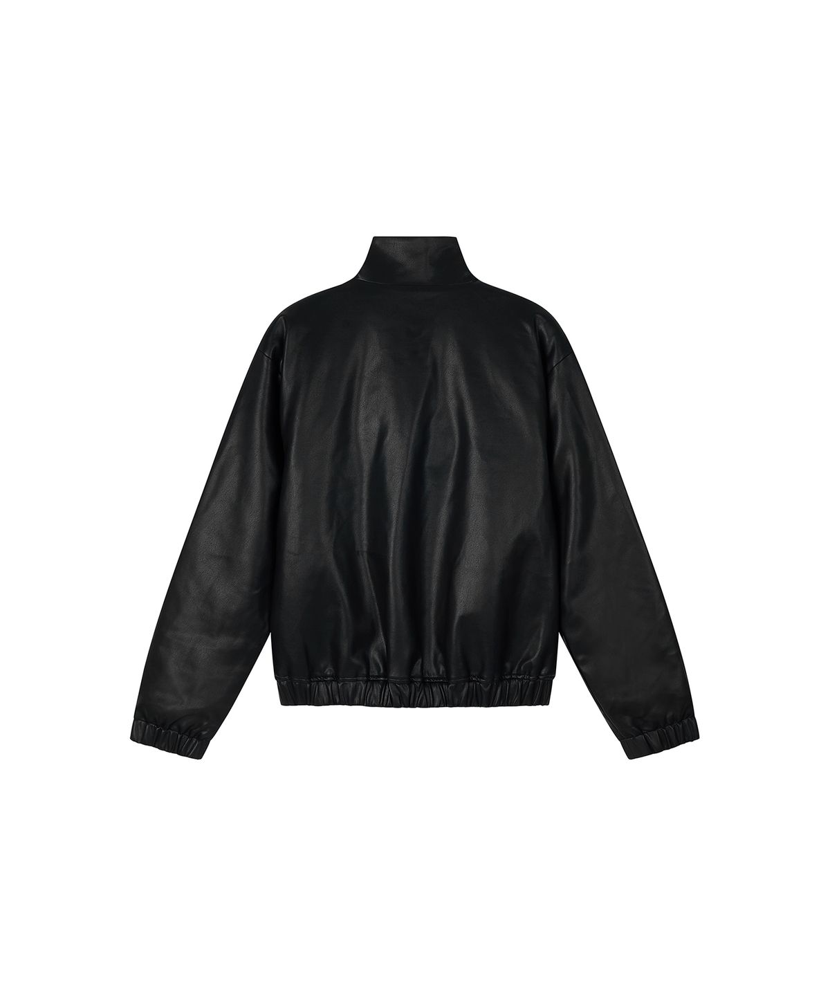 로타입(ROUGHTYPE) Track line leather Jumper - Black