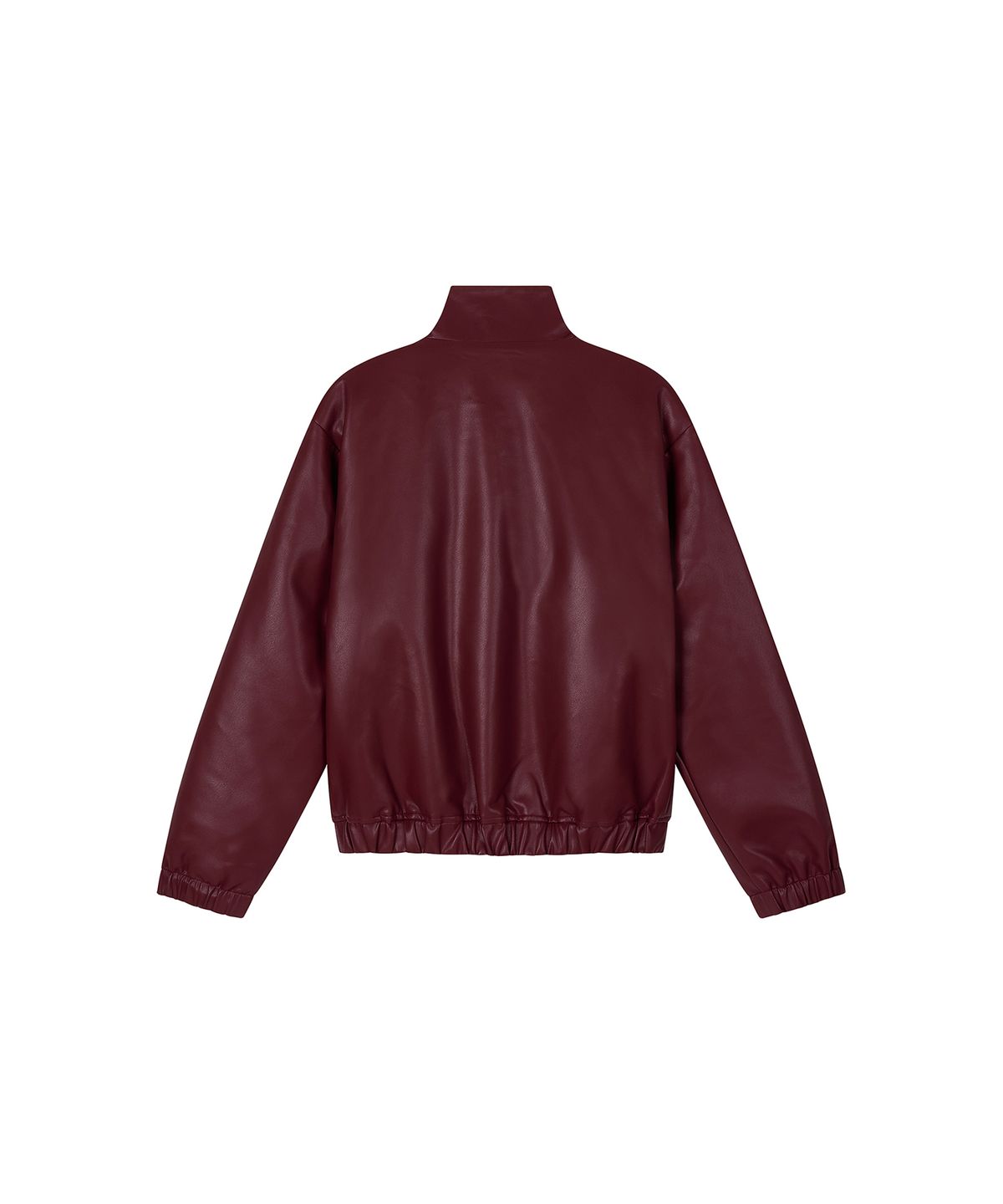 로타입(ROUGHTYPE) Track line leather Jumper - Burgundy