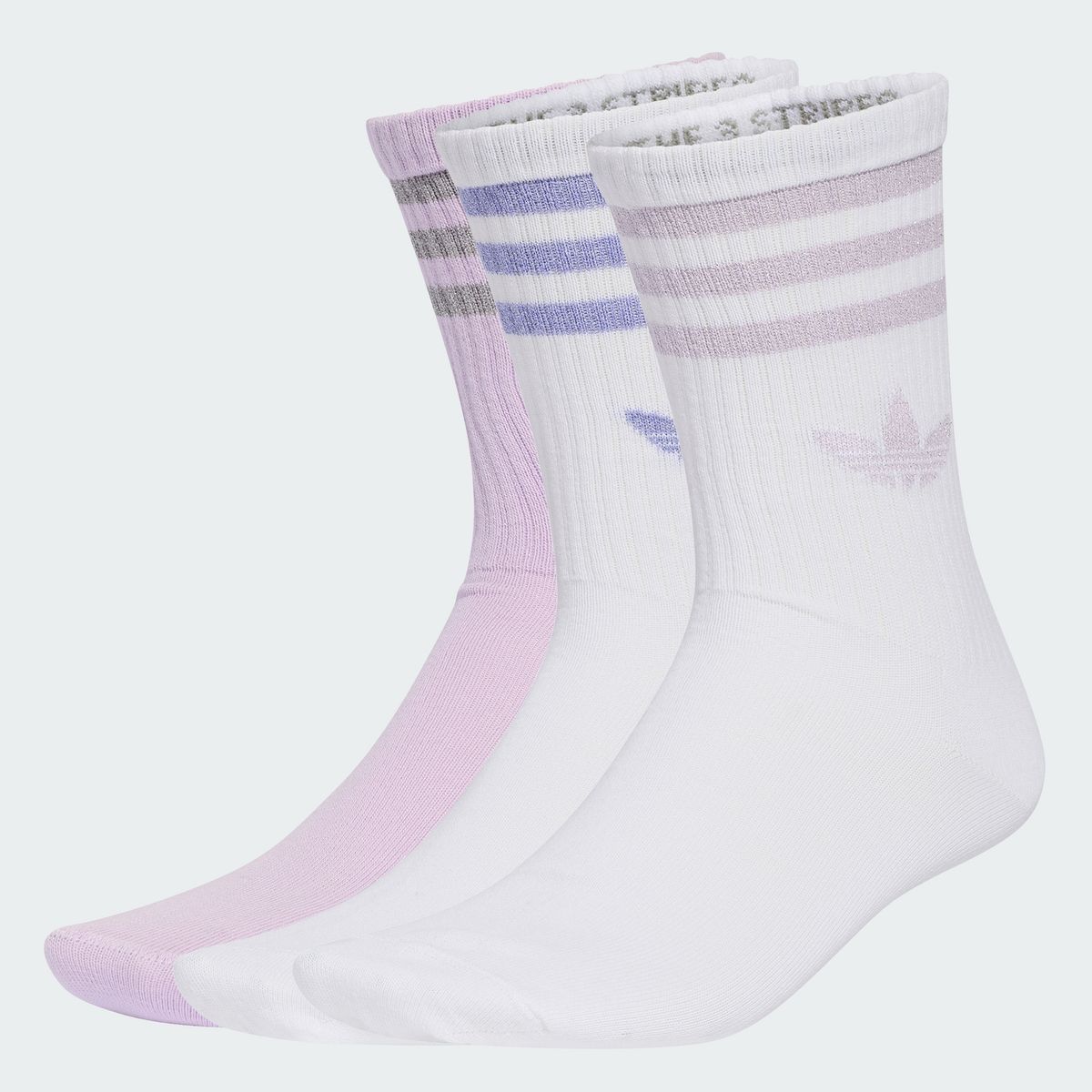 아디다스(ADIDAS) 3-스트라이프 글리터 크루 삭스 3켤레 KR4217