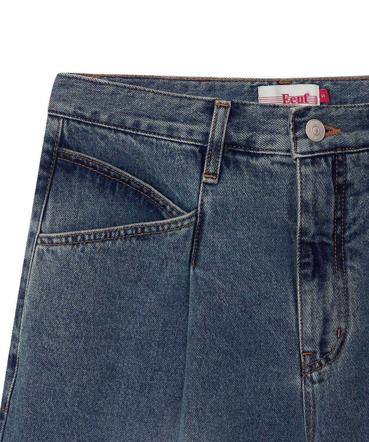 이우트(EEUT) LINE CONTOUR DENIM PANTS / INDIGO BLUE