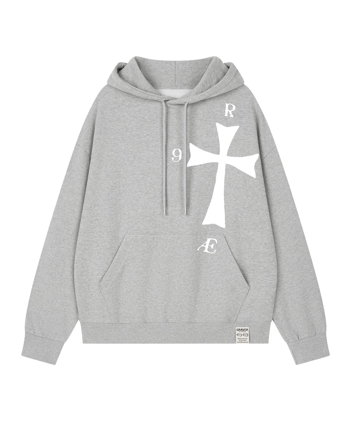 그레이버(GRAVER) [UNISEX]9RAE CROSS 후드_4color