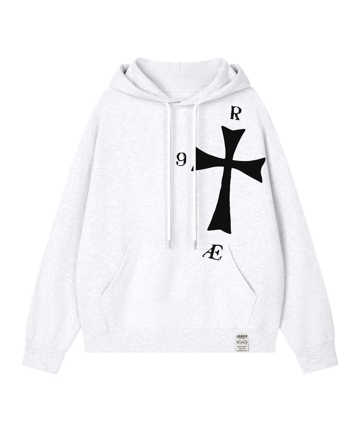 그레이버(GRAVER) [UNISEX]9RAE CROSS 후드_4color
