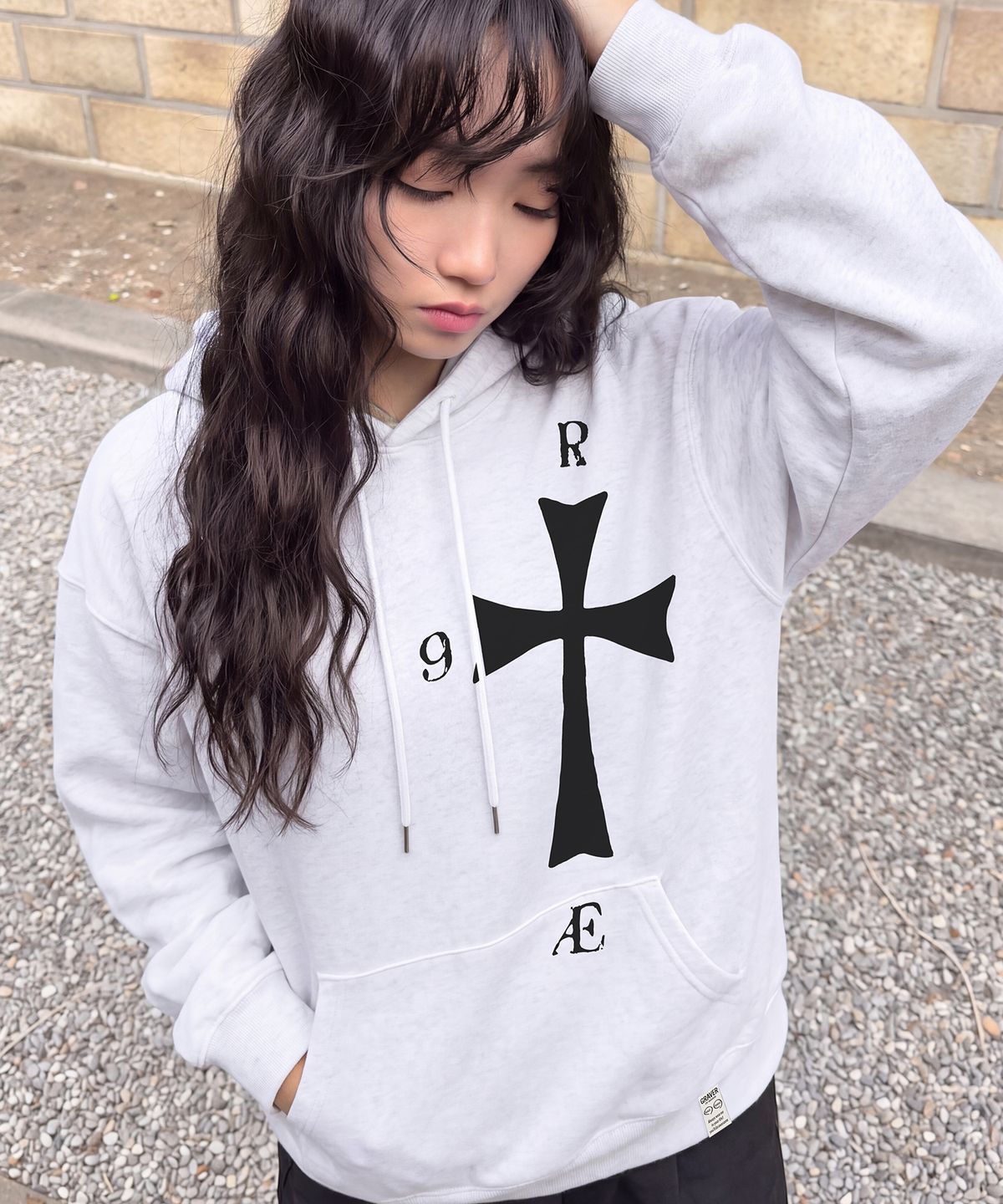 그레이버(GRAVER) [UNISEX]9RAE CROSS 후드_4color