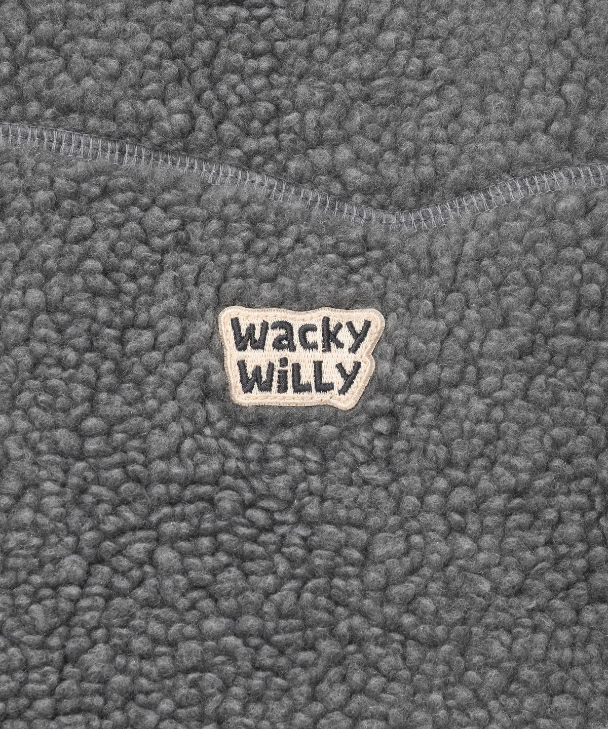 와키윌리(WACKY WILLY) 배색 바인딩 플리스 베스트 그레이