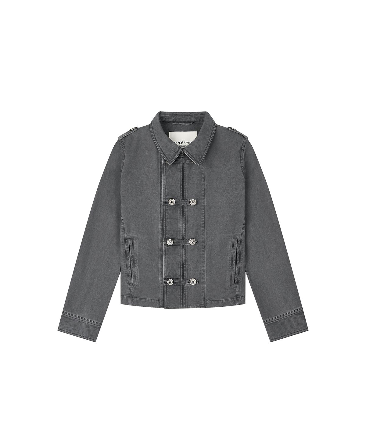 로타입(ROUGHTYPE) Washed Double Button Work Jacket - Charcoal