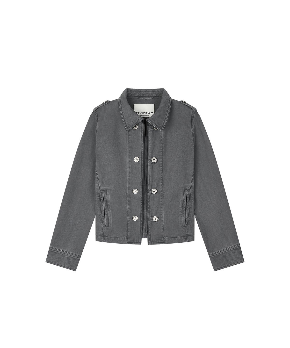 로타입(ROUGHTYPE) Washed Double Button Work Jacket - Charcoal