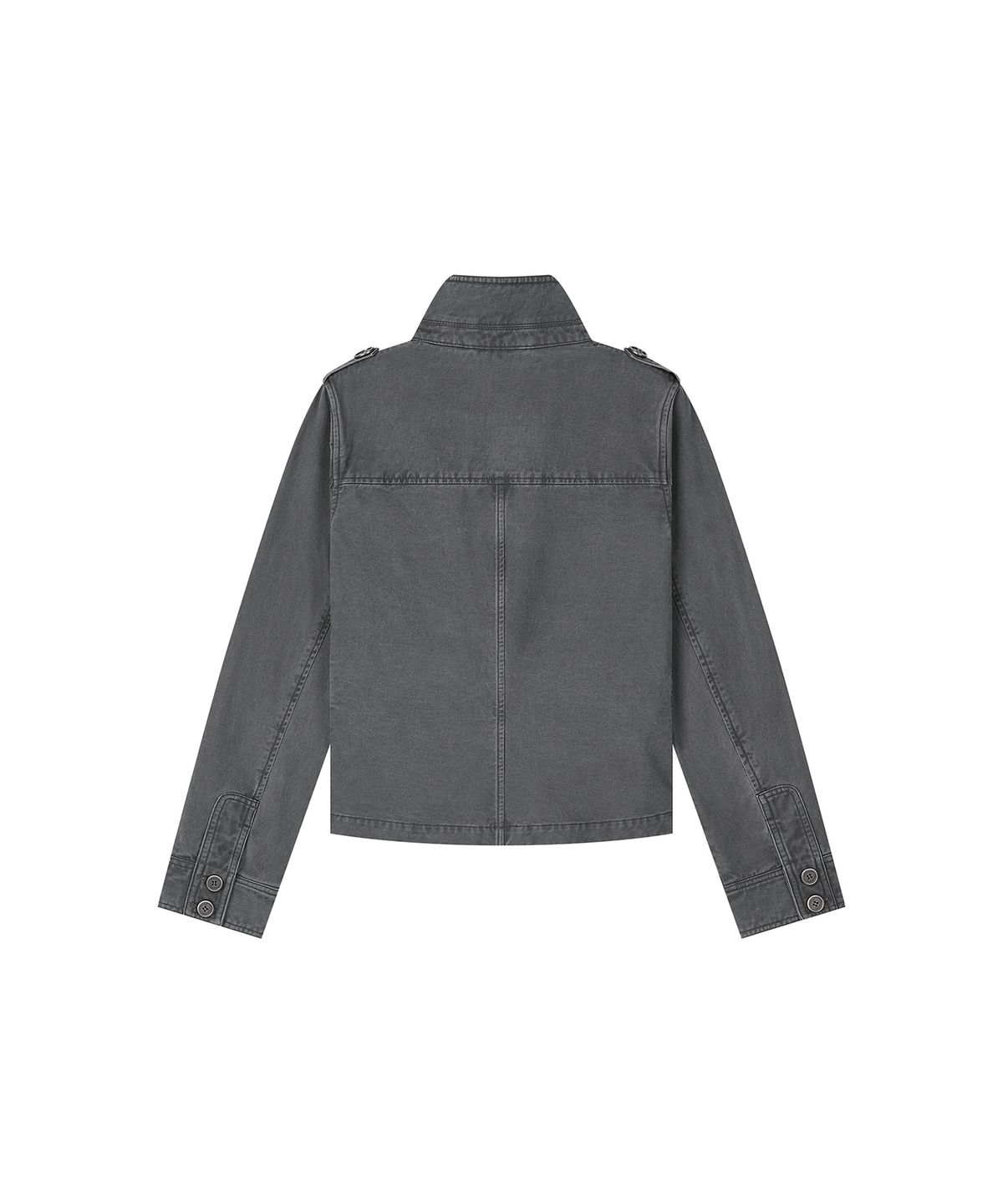 로타입(ROUGHTYPE) Washed Double Button Work Jacket - Charcoal