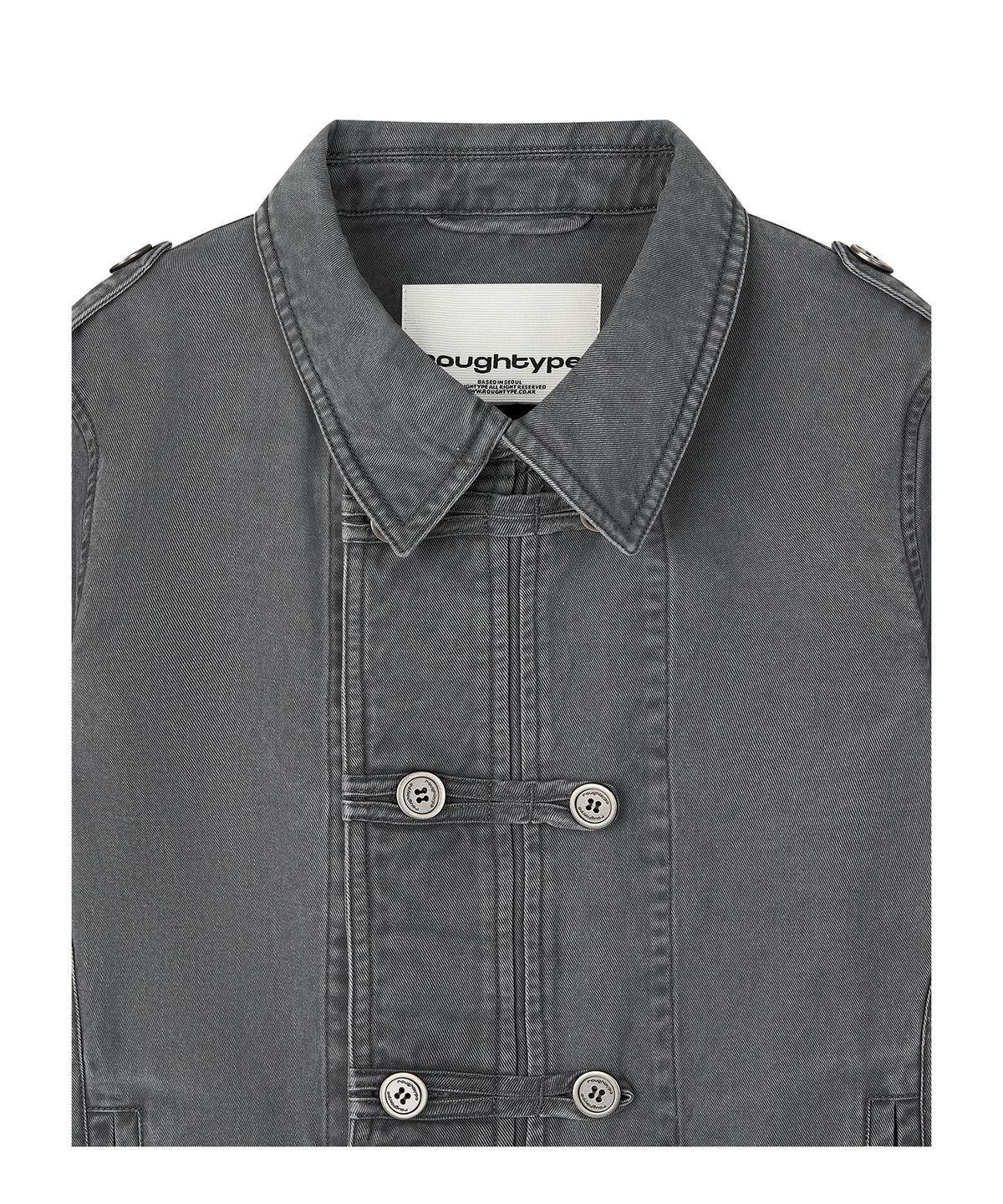 로타입(ROUGHTYPE) Washed Double Button Work Jacket - Charcoal