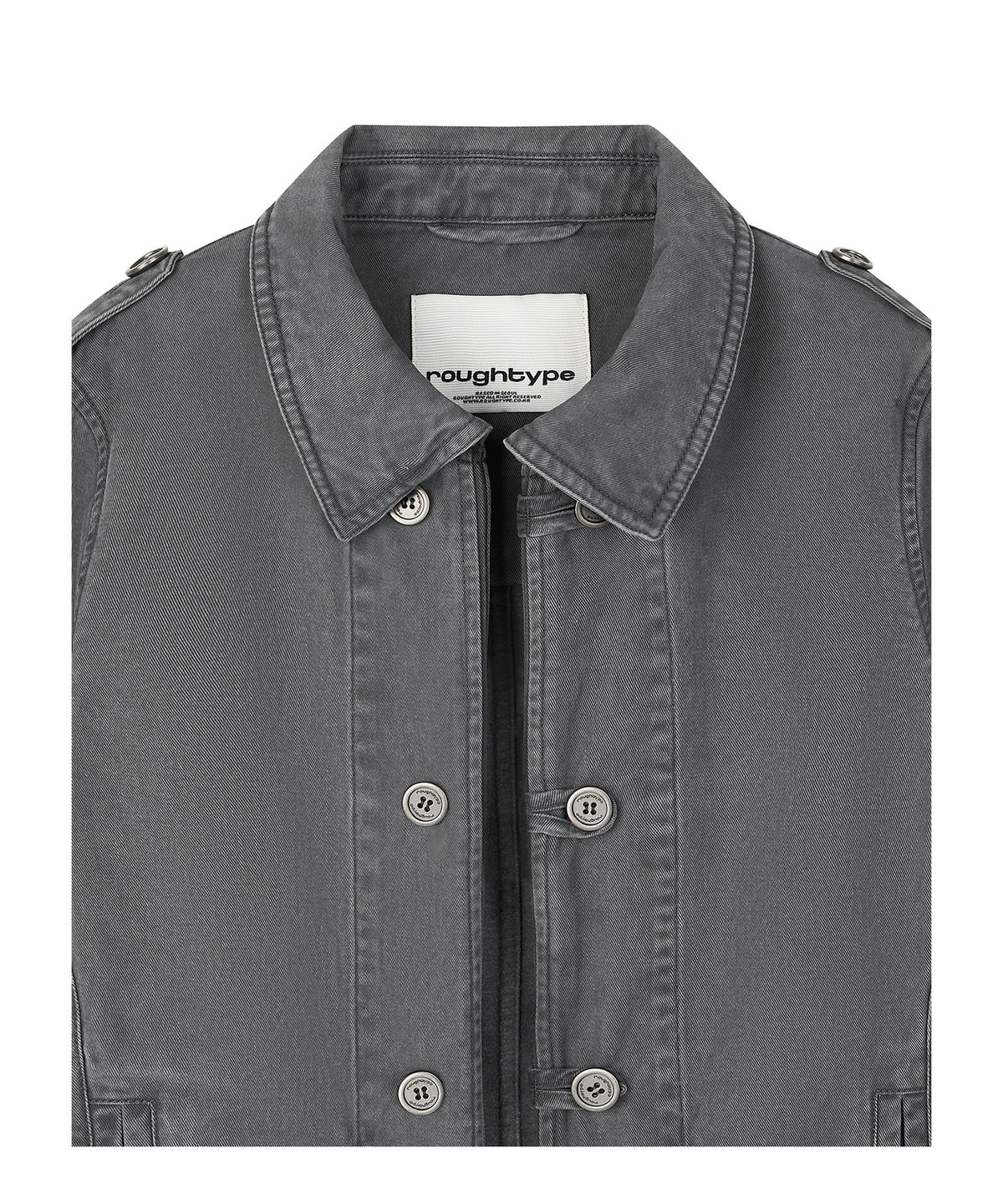 로타입(ROUGHTYPE) Washed Double Button Work Jacket - Charcoal