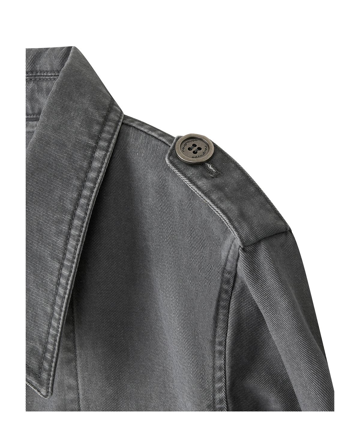 로타입(ROUGHTYPE) Washed Double Button Work Jacket - Charcoal