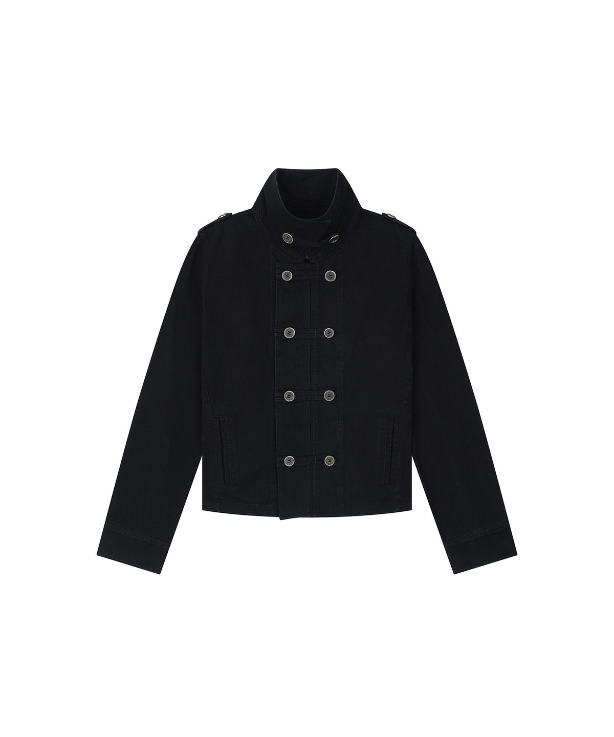 로타입(ROUGHTYPE) Washed Double Button Work Jacket - Black