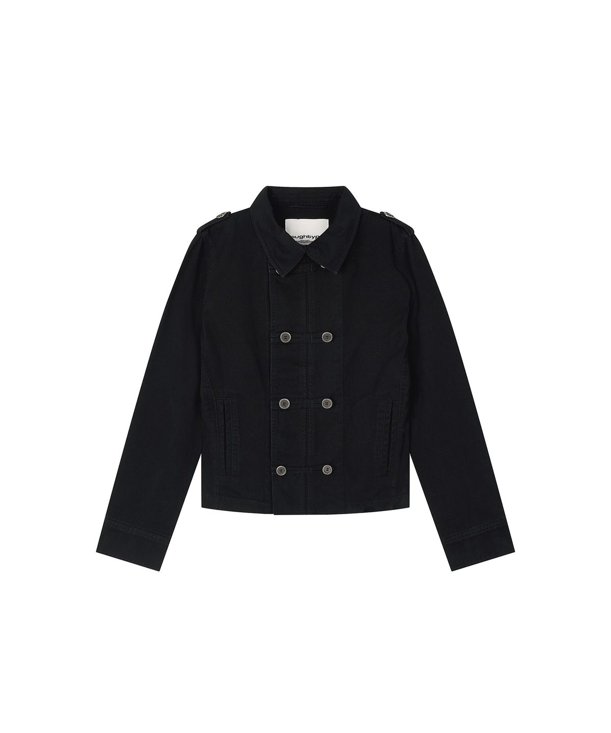 로타입(ROUGHTYPE) Washed Double Button Work Jacket - Black