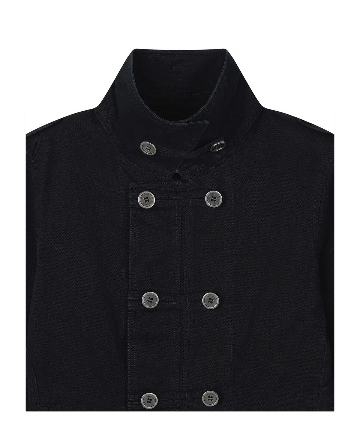 로타입(ROUGHTYPE) Washed Double Button Work Jacket - Black