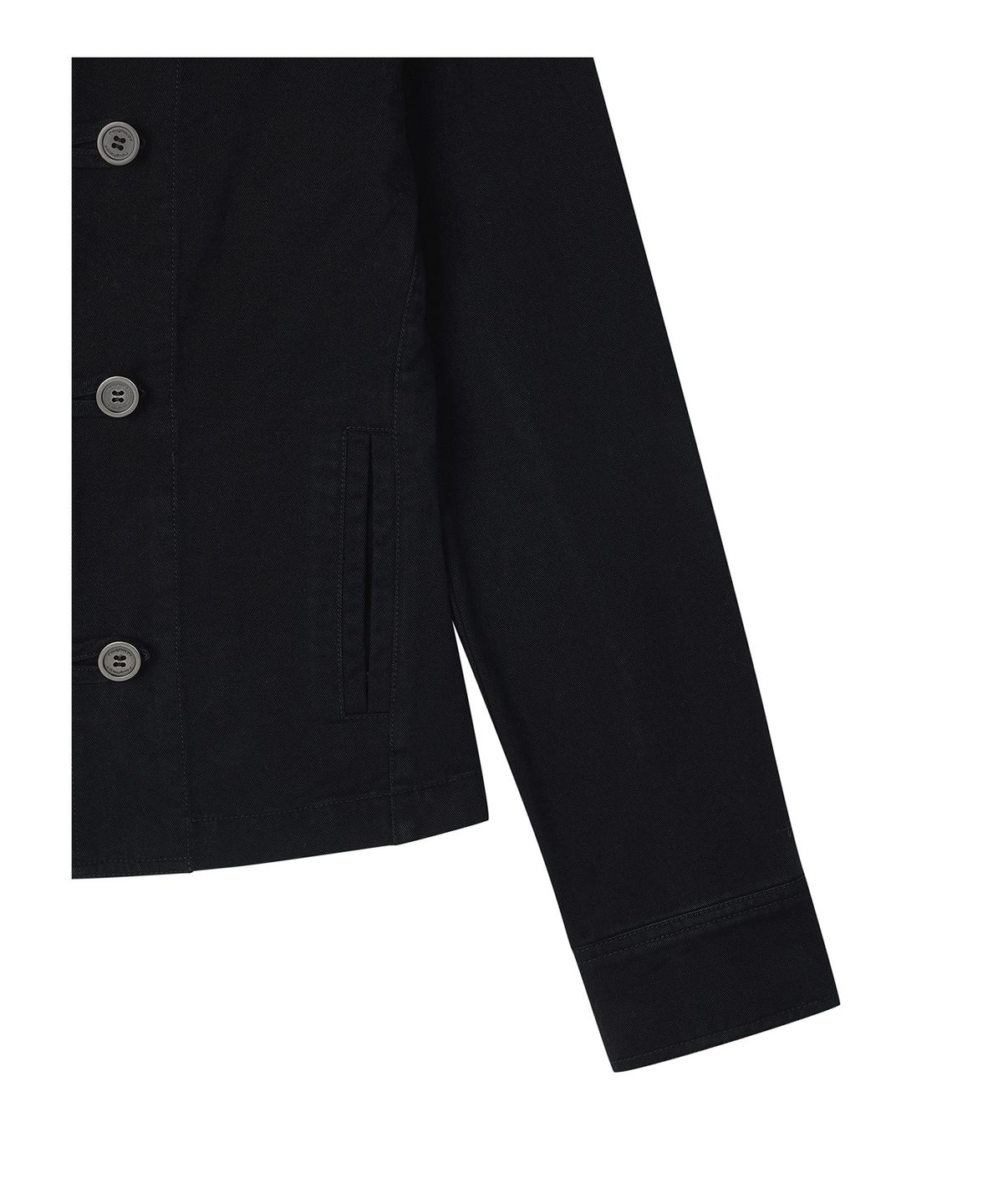 로타입(ROUGHTYPE) Washed Double Button Work Jacket - Black