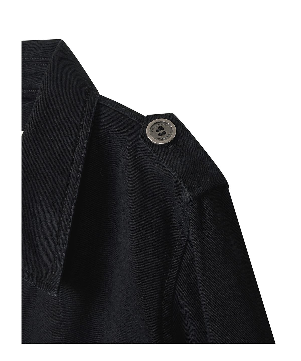 로타입(ROUGHTYPE) Washed Double Button Work Jacket - Black