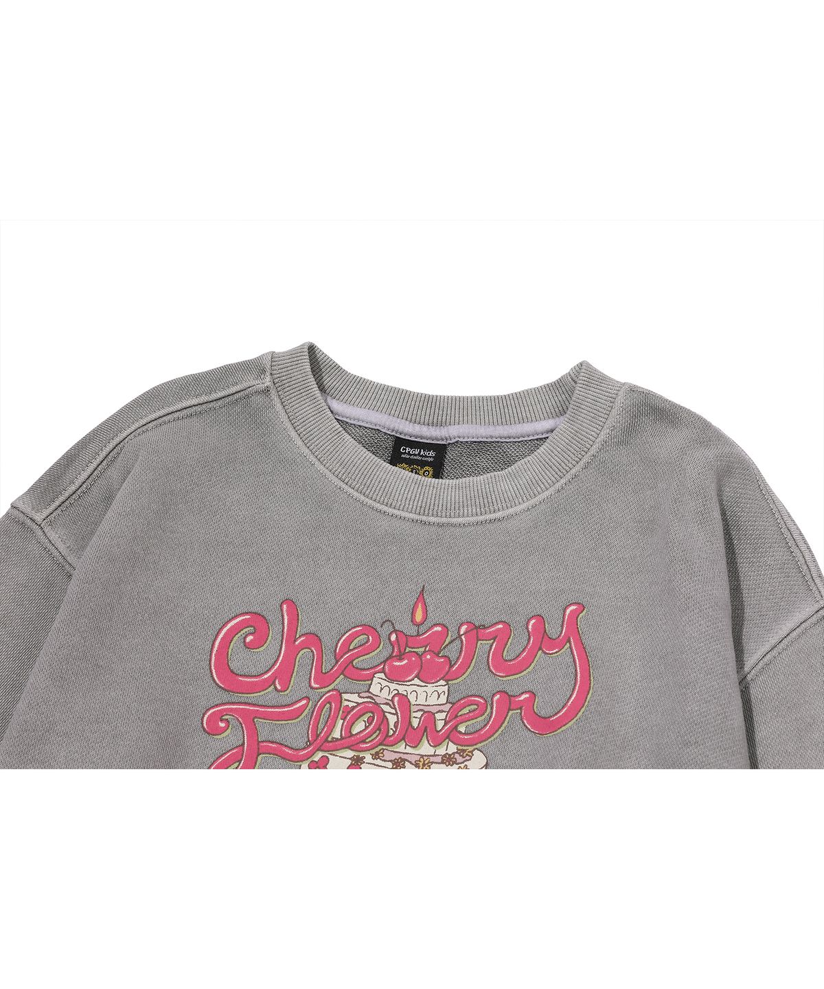 꼼파뇨 키즈(CPGN KIDS) KIDS 테디스 케이크 피그먼트 맨투맨 고스트그레이