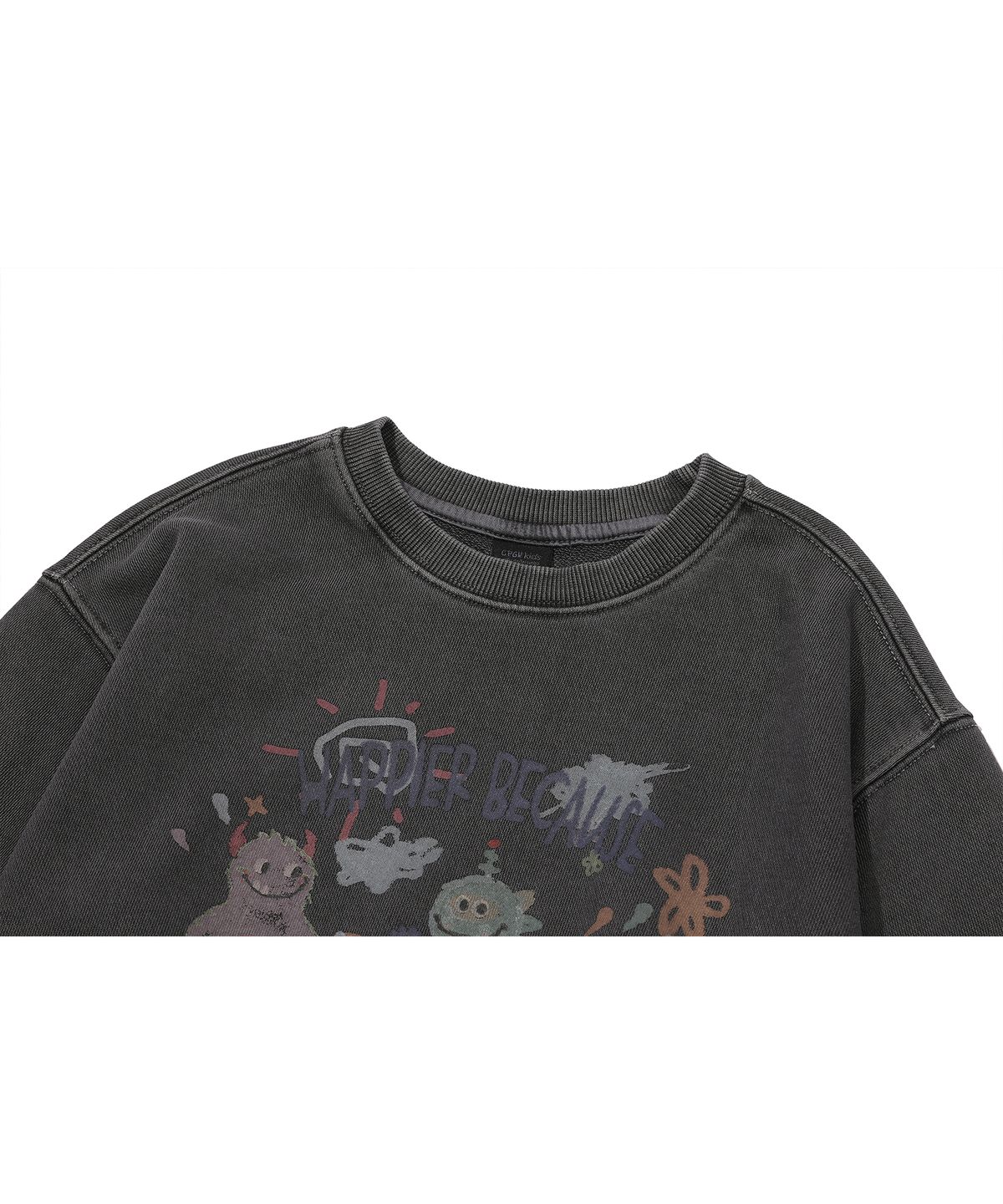 꼼파뇨 키즈(CPGN KIDS) KIDS happy day 피그먼트 맨투맨 스모크블랙