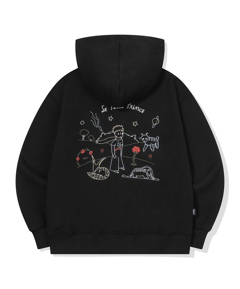 KIDS Le Petit Prince 자수 후드집업 블랙