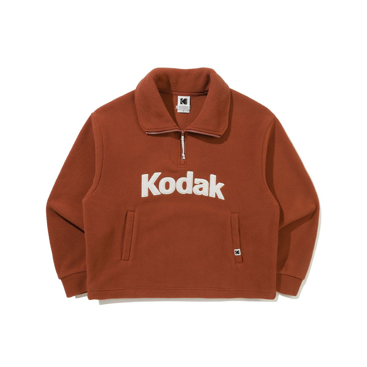 코닥(KODAK) 컬러라마 마이크로플리스 반집업 맨투맨 우먼 ORANGE