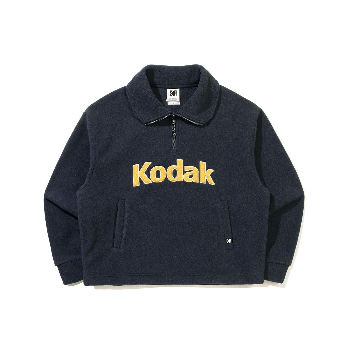 코닥(KODAK) 컬러라마 마이크로플리스 반집업 맨투맨 우먼 NAVY