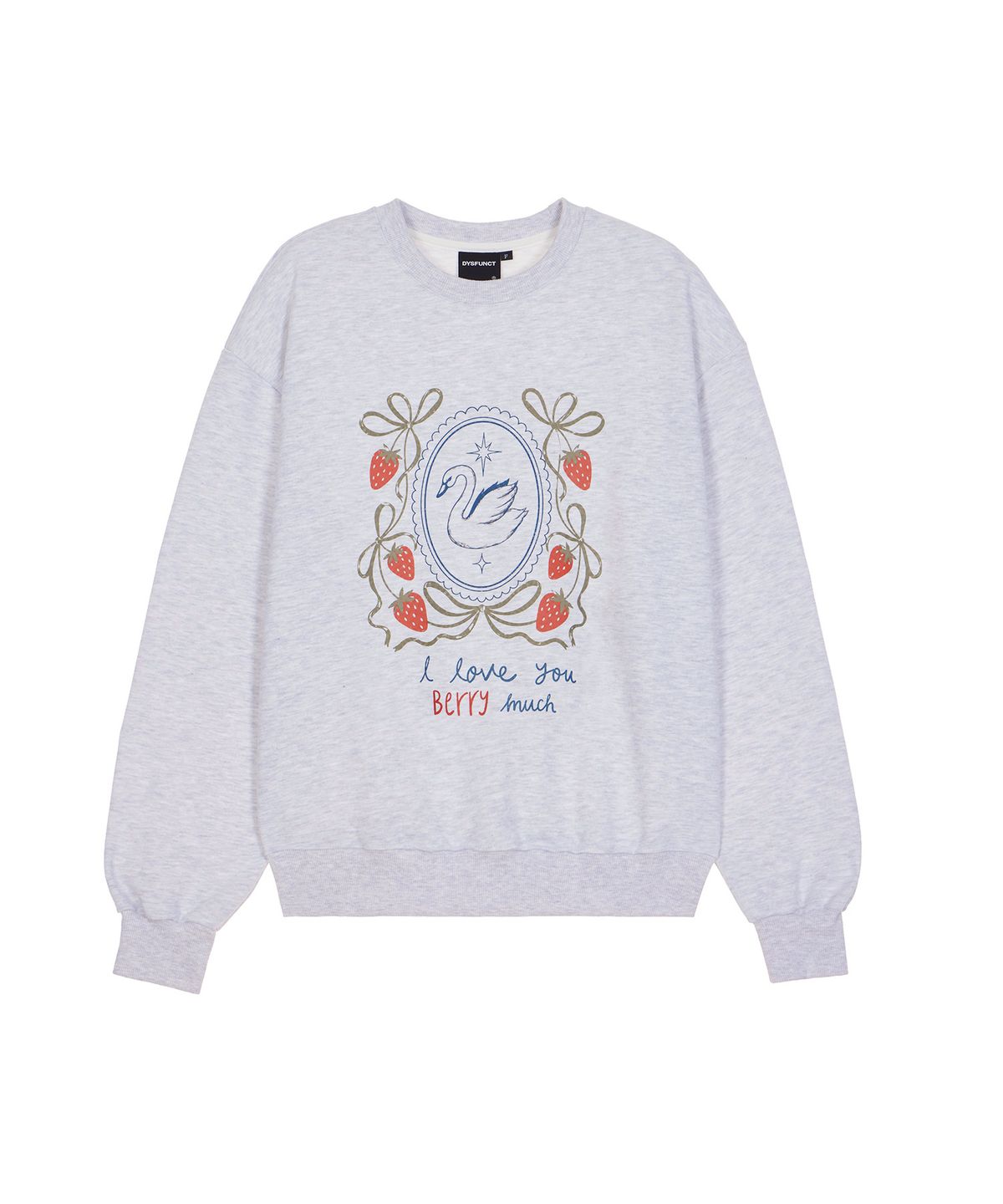 디스펑트(DYSFUNCT) STRAWBERRY SWAN SWEATSHIRT(WHTIE MELANGE)