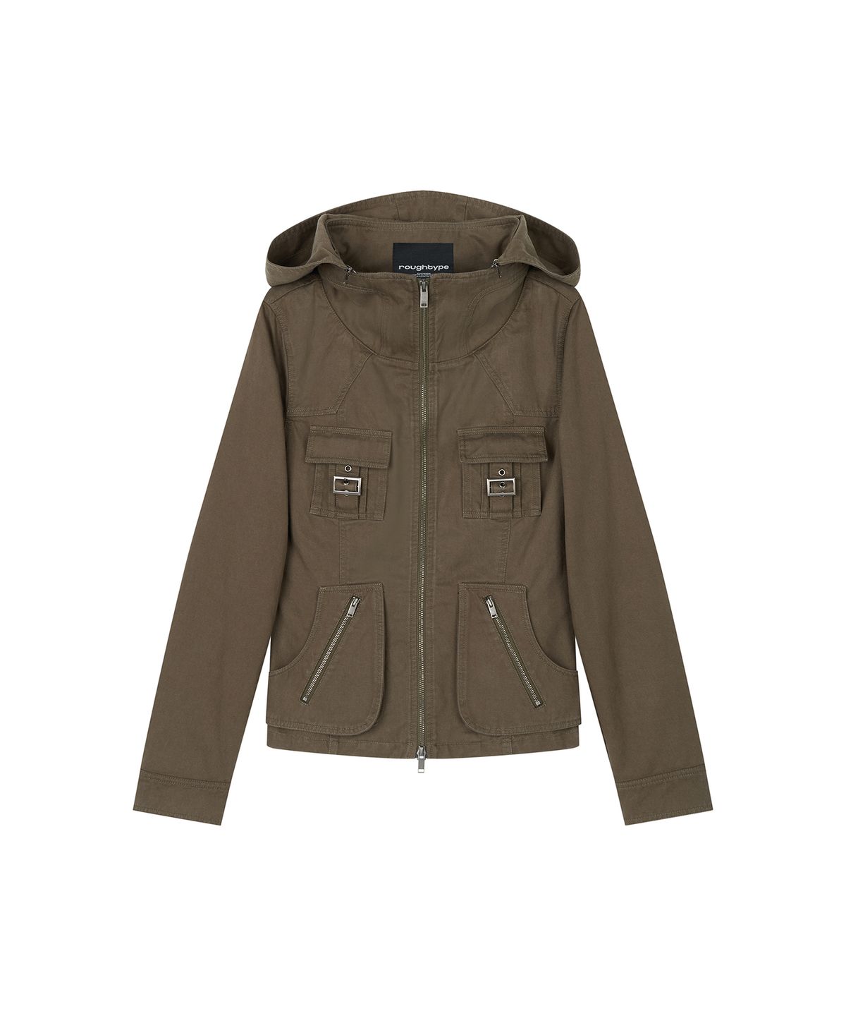 로타입(ROUGHTYPE) Utility Hooded Field Jacket - Khaki