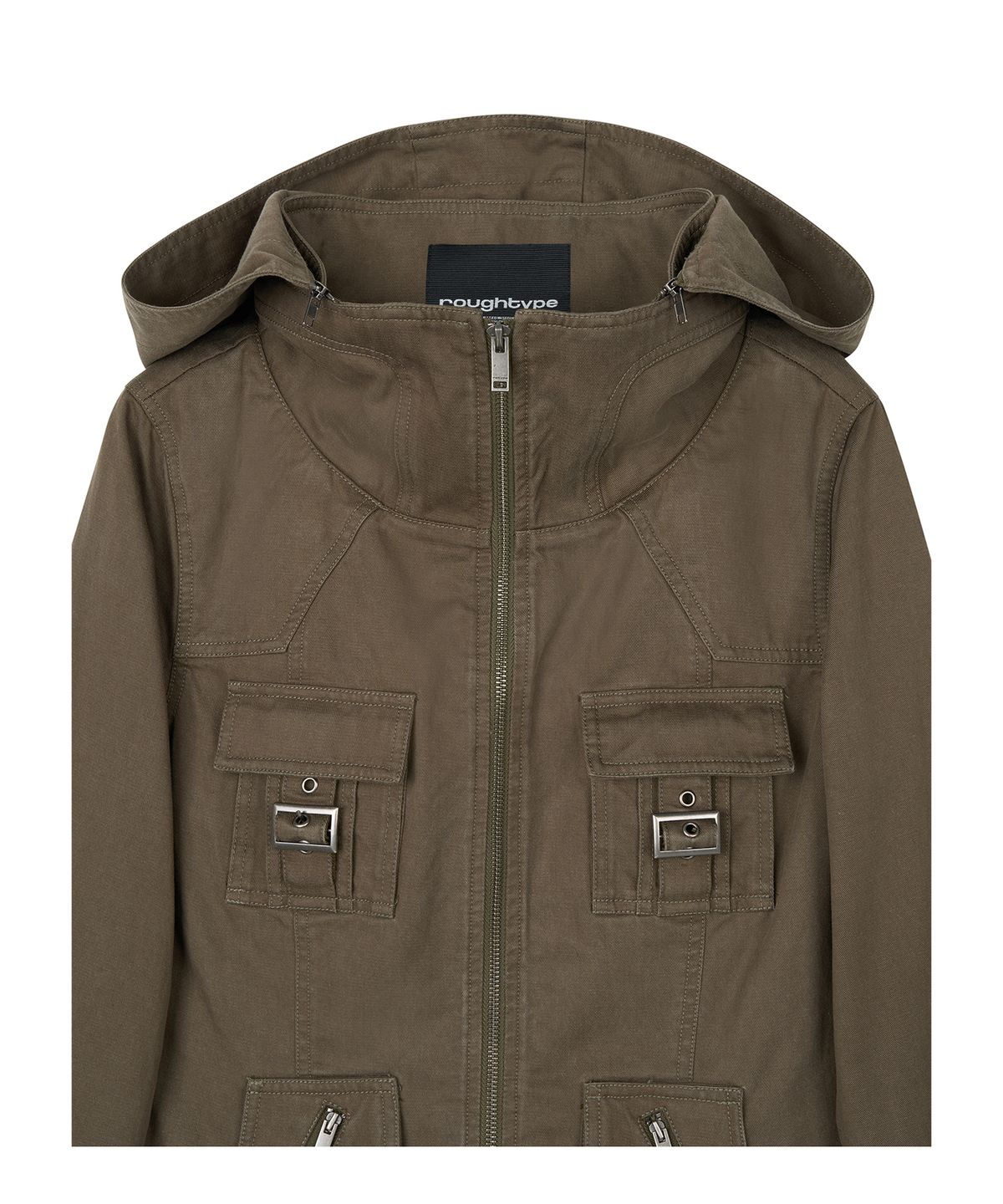 로타입(ROUGHTYPE) Utility Hooded Field Jacket - Khaki