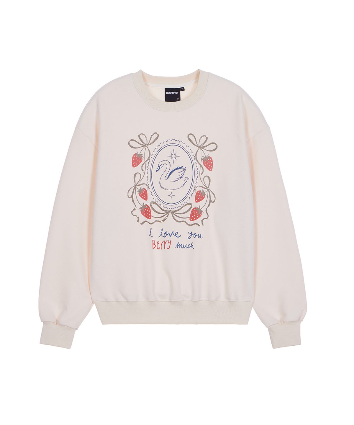 디스펑트(DYSFUNCT) STRAWBERRY SWAN SWEATSHIRT(CREAM)