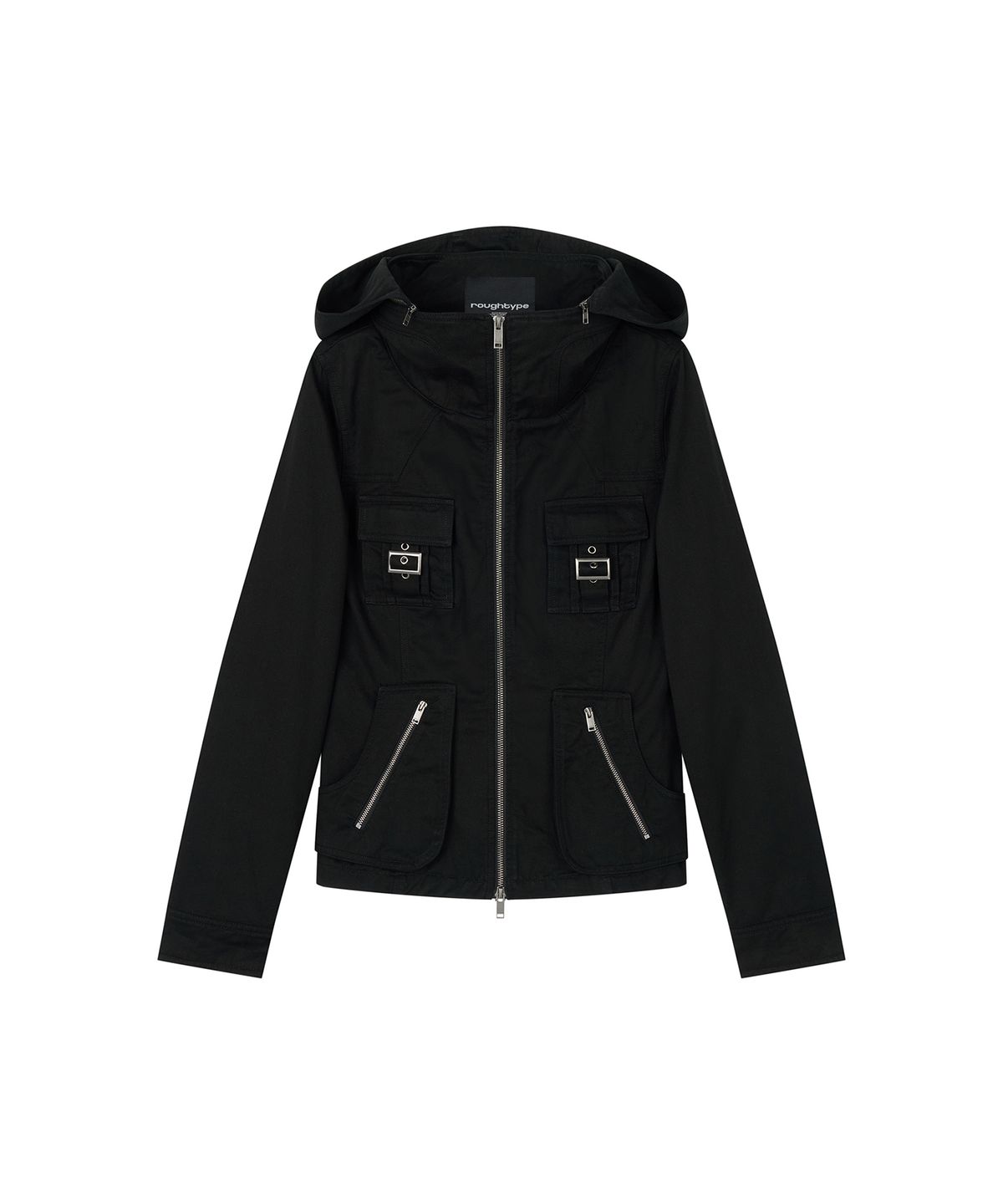 로타입(ROUGHTYPE) Utility Hooded Field Jacket - Black