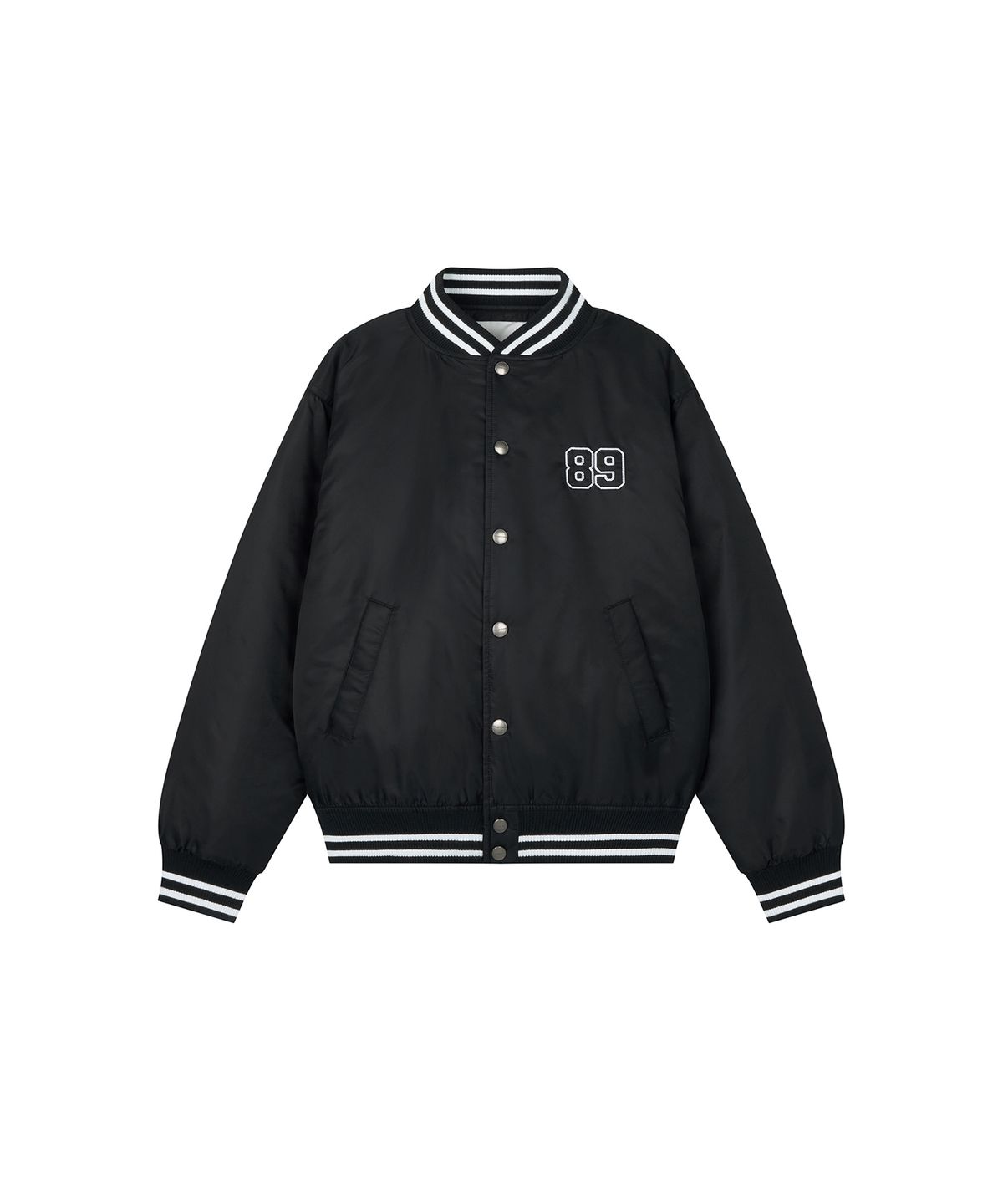 로타입(ROUGHTYPE) Patch Logo Stadium Jacket - Black