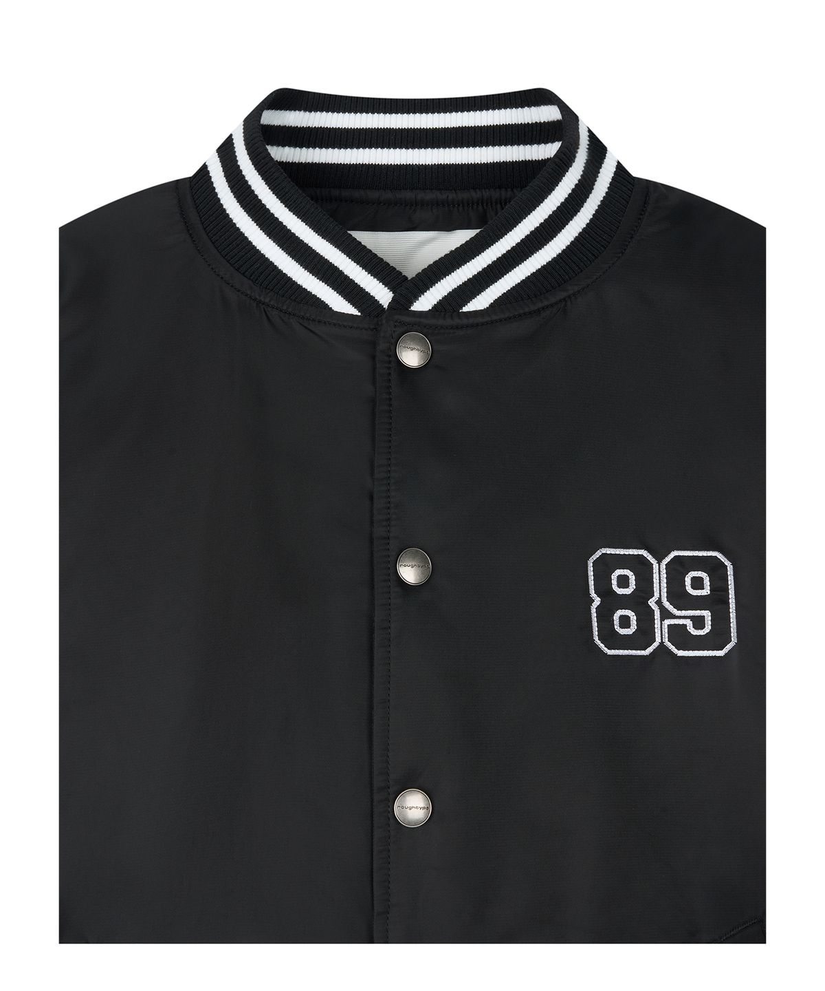 로타입(ROUGHTYPE) Patch Logo Stadium Jacket - Black