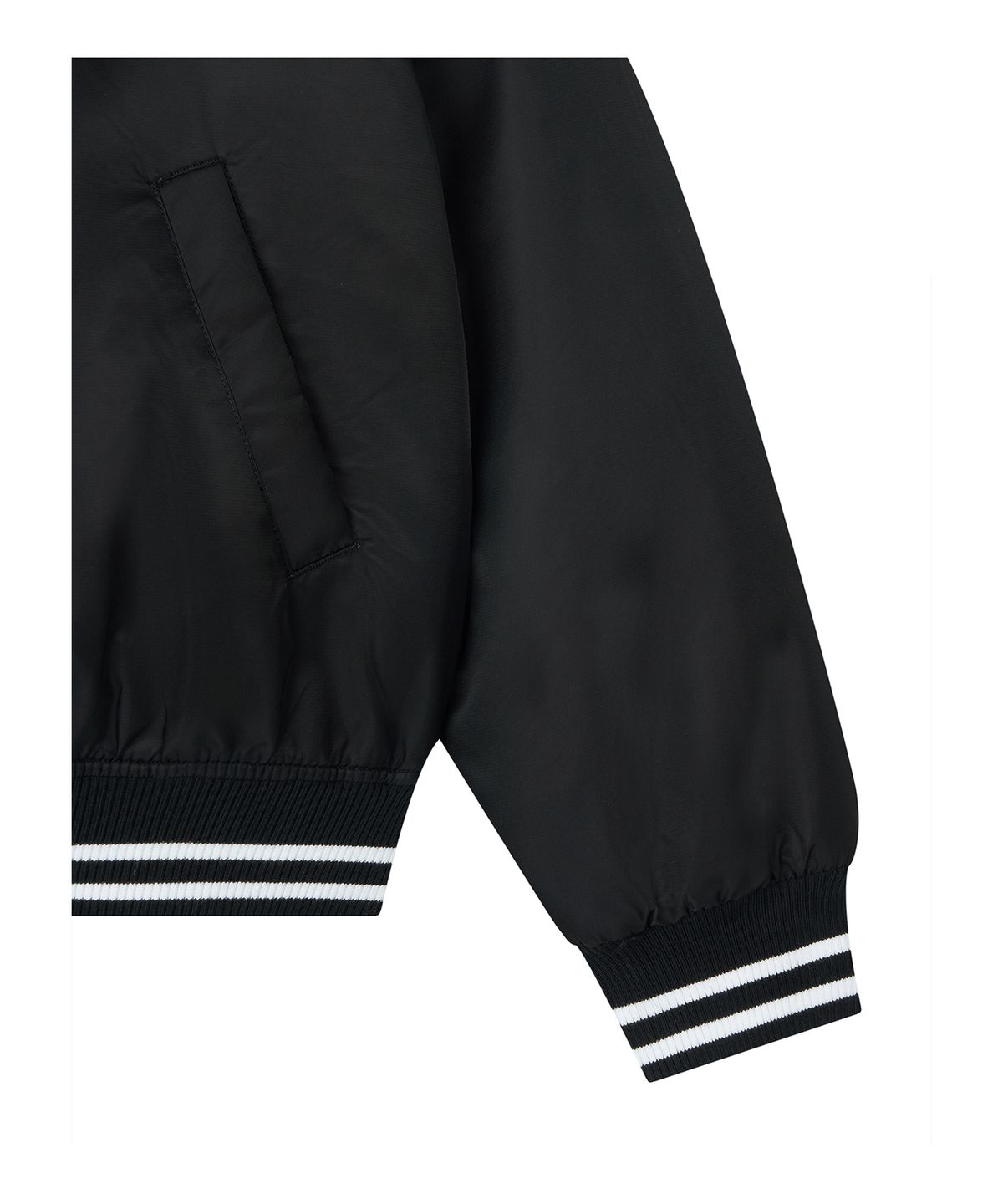 로타입(ROUGHTYPE) Patch Logo Stadium Jacket - Black