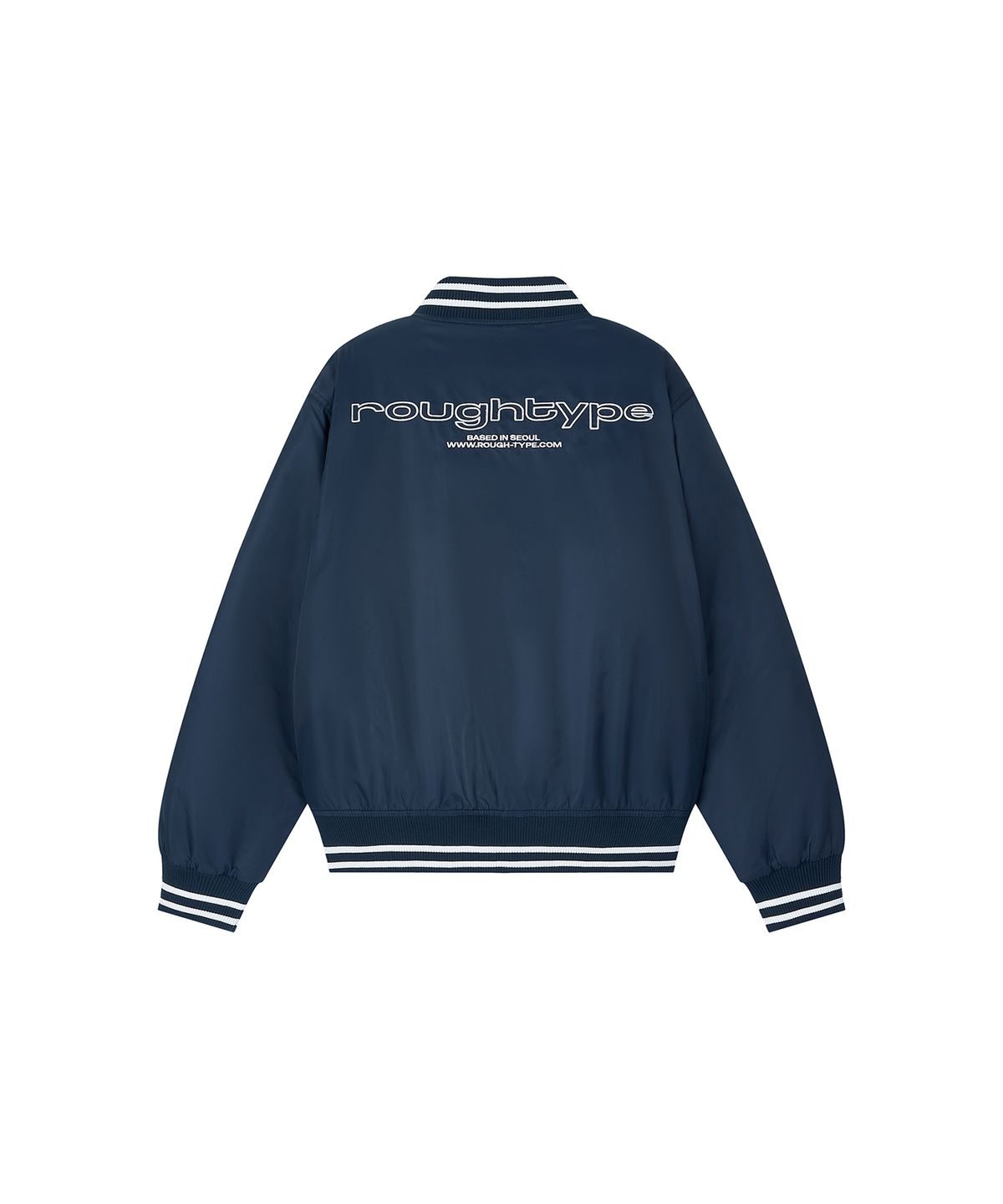 로타입(ROUGHTYPE) Patch Logo Stadium Jacket - Navy