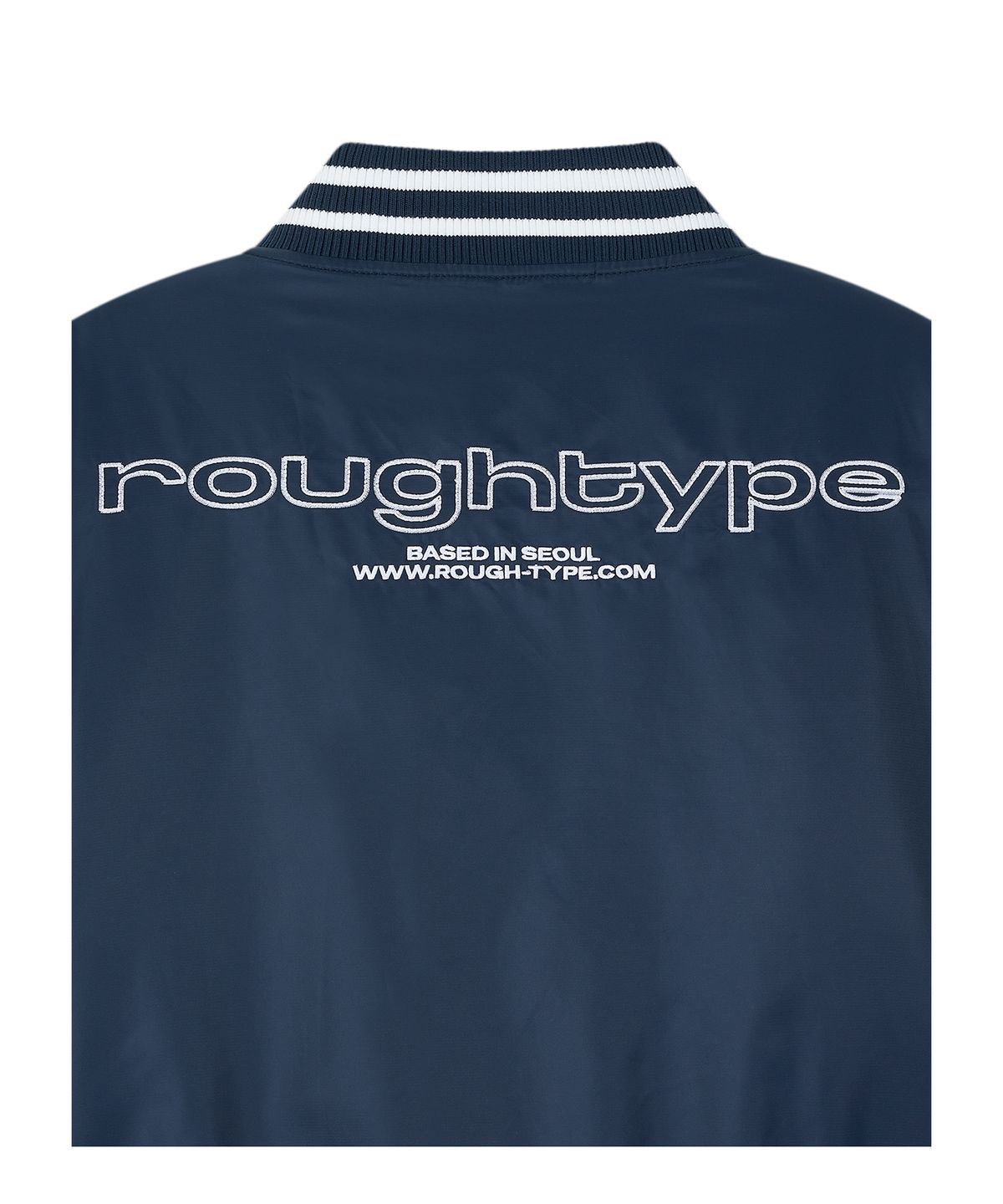 로타입(ROUGHTYPE) Patch Logo Stadium Jacket - Navy