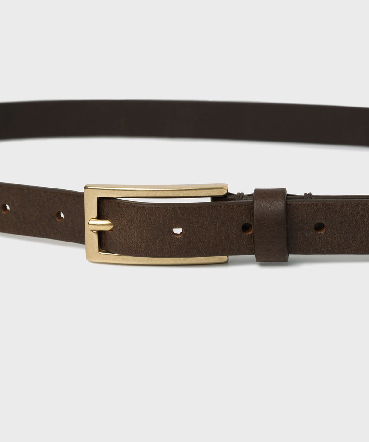 셔터(SHIRTER) SQUARE BUCKLE LEATHER BELT (BROWN)