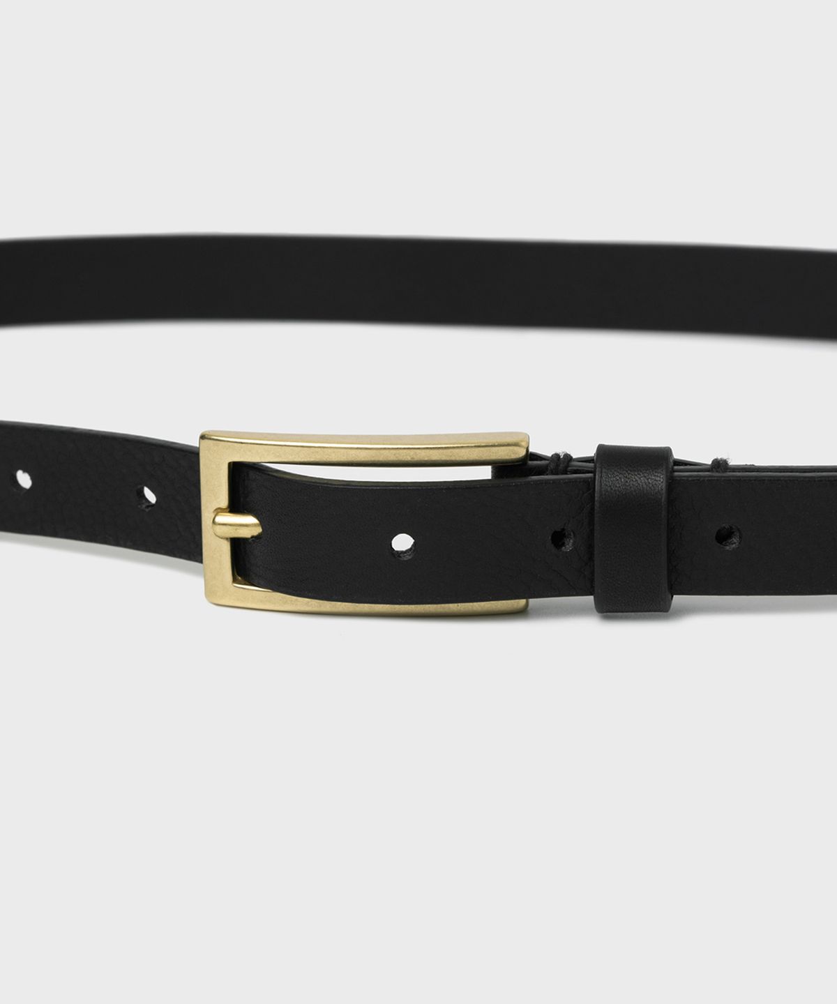 셔터(SHIRTER) SQUARE BUCKLE LEATHER BELT (BLACK)