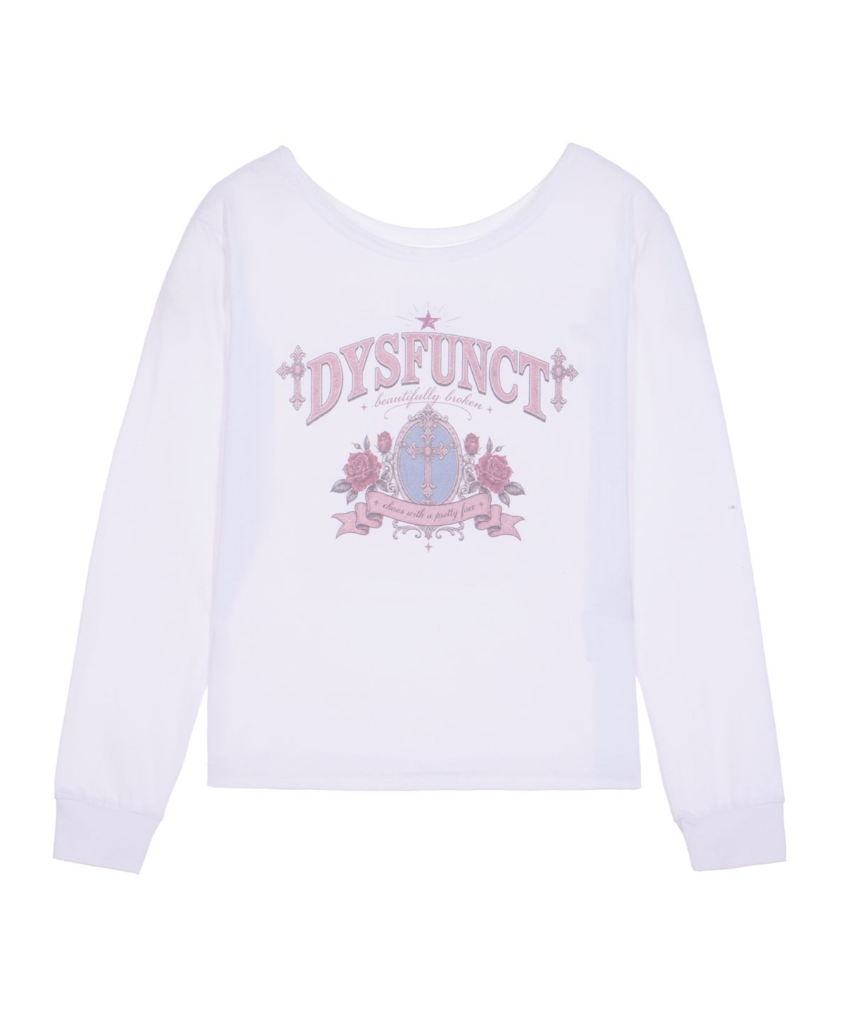 디스펑트(DYSFUNCT) ROSE FRAME GRAPHIC One-Shoulder Tee(WHITE)