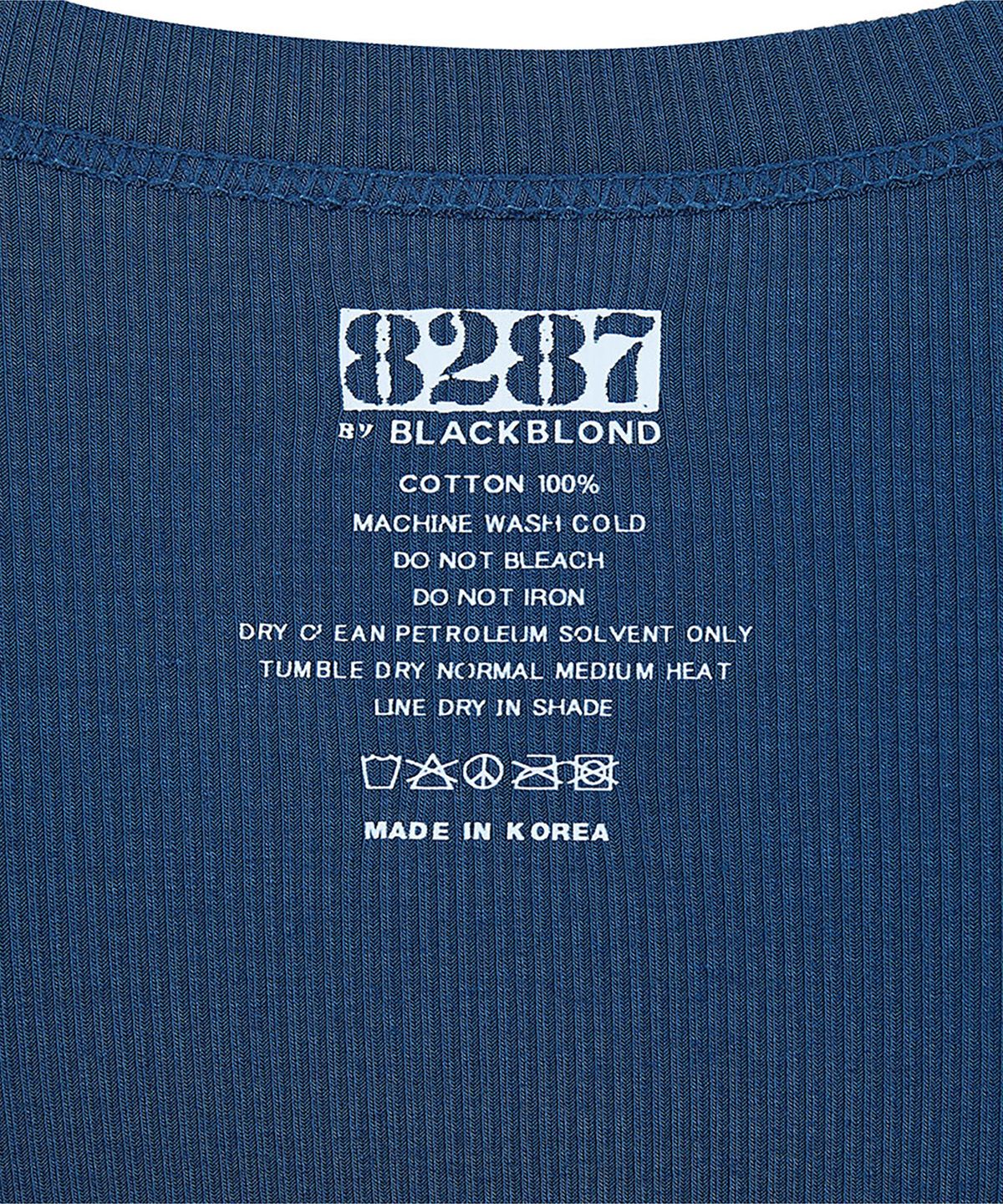 블랙블론드(BLACKBLOND) 8287 로고 크롭 탱크탑 (블루)